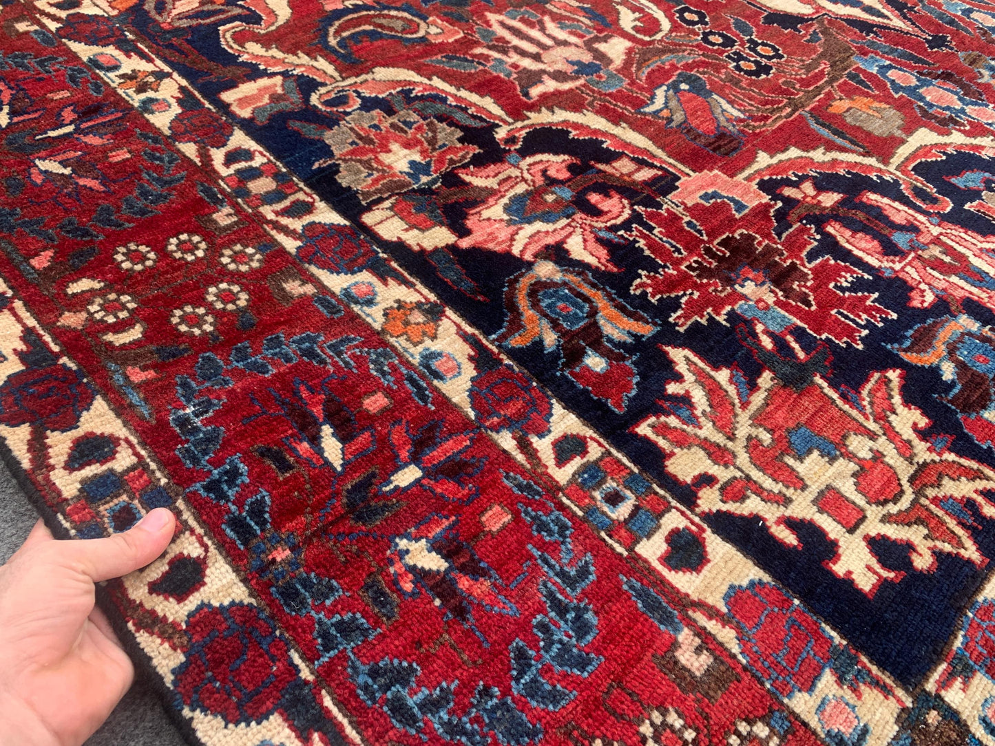 7x10 Ft Antique Tribal Rug, Afghan Hand knotted Wool Rug, Vintage Oriental Rug, Geometric Area Turkmen Rug, Dining Table Rug Living Room Rug