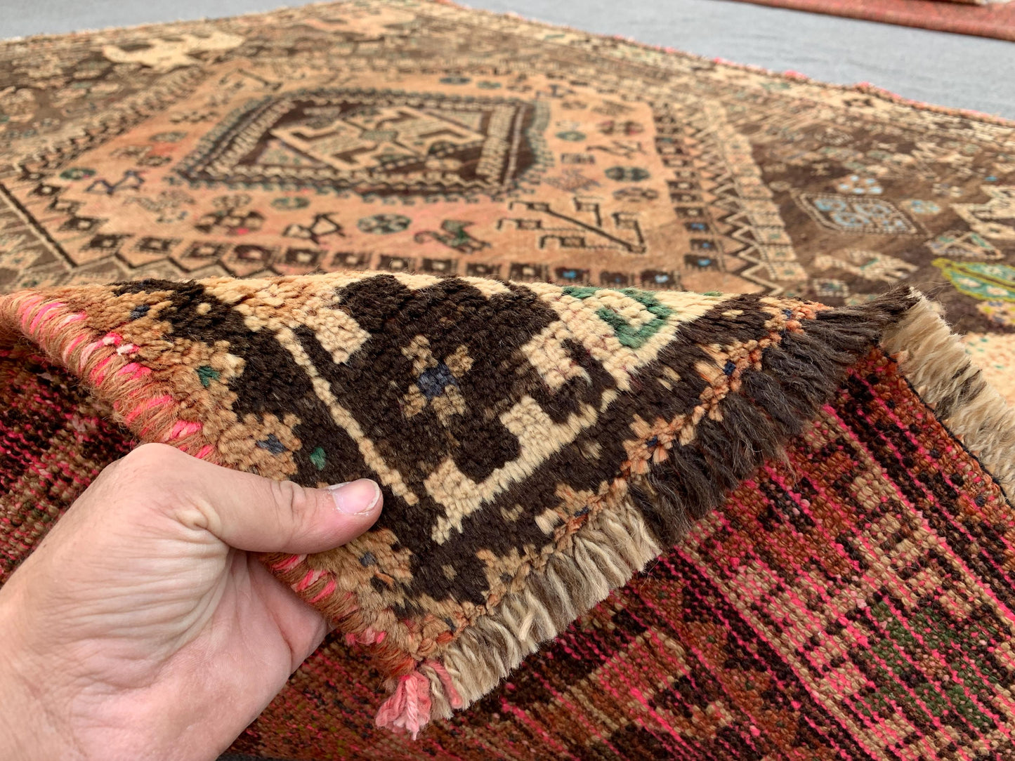 Antique Pictorial Animal Rug 5x8 Ft Caucasian design Rug, Hand knotted Vintage Rug, Oriental Afghan Rug, Turkmen Tribal Rug, Living Room Rug