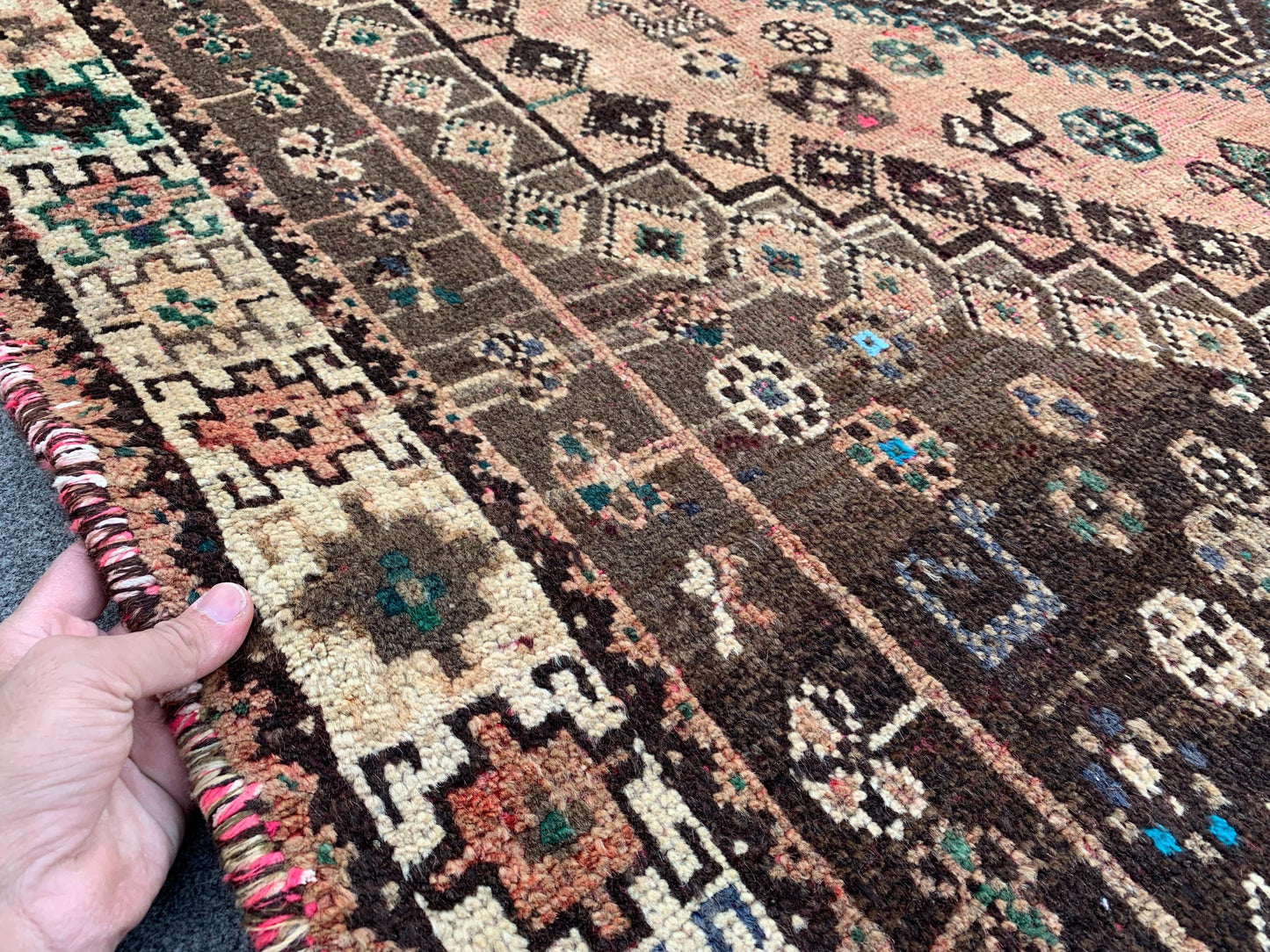 Antique Pictorial Animal Rug 5x8 Ft Caucasian design Rug, Hand knotted Vintage Rug, Oriental Afghan Rug, Turkmen Tribal Rug, Living Room Rug
