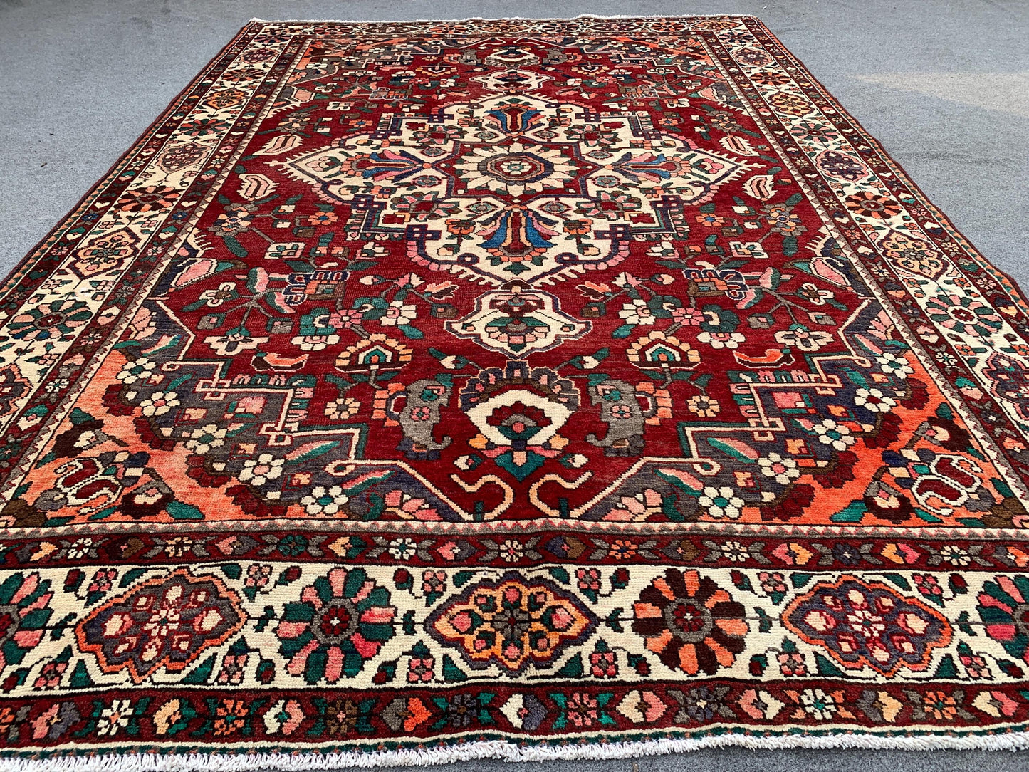 Antique Geometric Area Rug, Afghan Hand knotted Rug, 7x10 Ft Vintage Oriental Rug, Tribal Wool Rug, Home Decor Rug, Bedroom Living Room Rug.