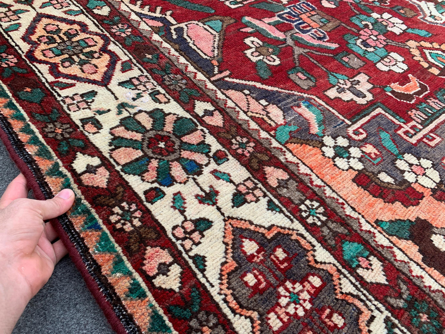Antique Geometric Area Rug, Afghan Hand knotted Rug, 7x10 Ft Vintage Oriental Rug, Tribal Wool Rug, Home Decor Rug, Bedroom Living Room Rug.