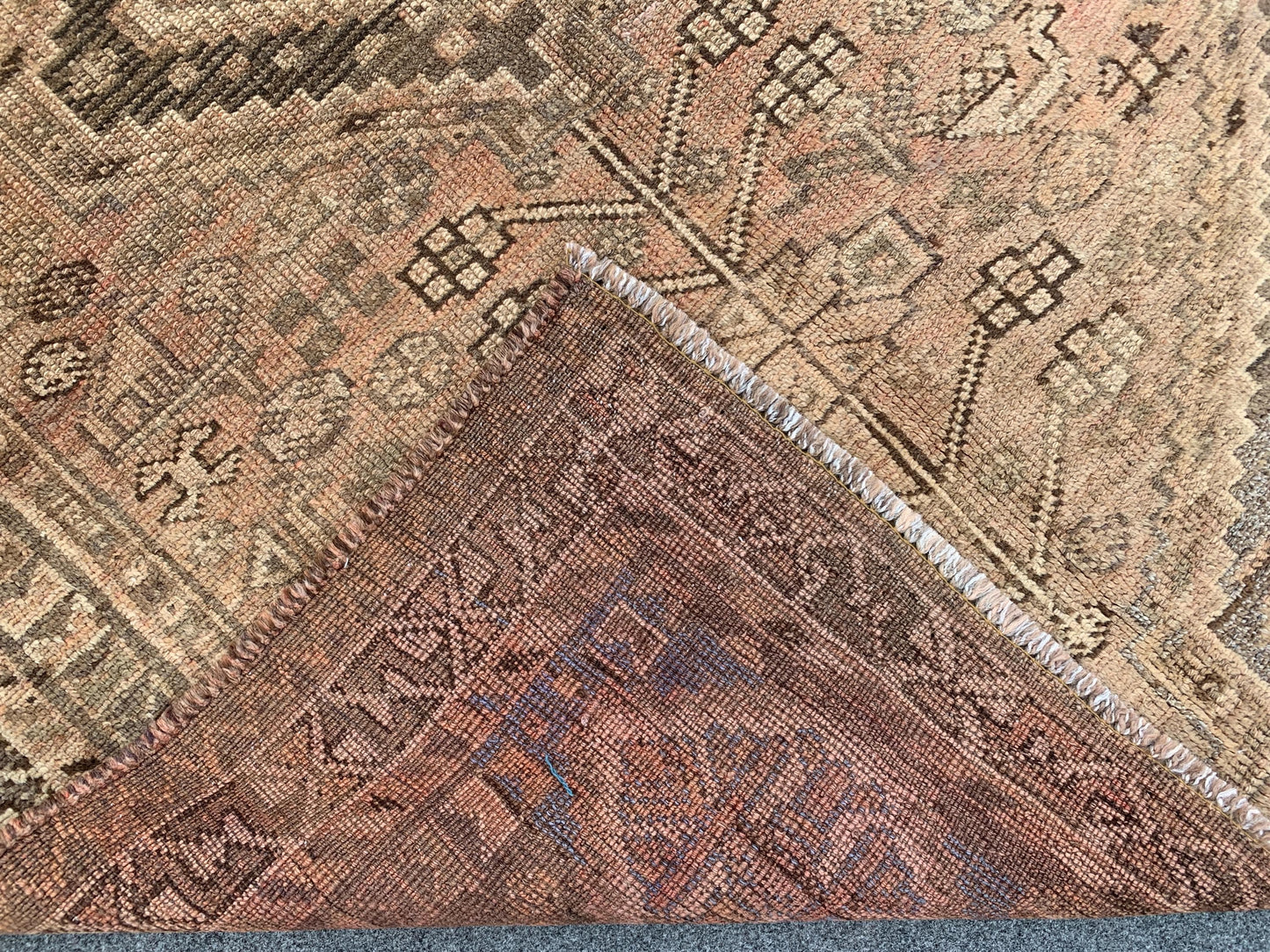 Antique Afghan Rug, 4x5 Ft Caucasian design Rug, Hand knotted Vintage Rug, Oriental Wool Rug, Tribal Area Rug, Rugs for Bedroom Hallway Rug.