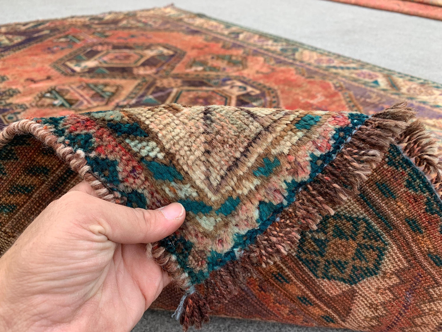 Vintage Rug 4x6 Ft Caucasian design Rug, Afghan Handmade Rug, Low Pile Rug, Oriental Wool Rug, Antique Tribal Rug, Bedroom Rug, Hallway Rug.