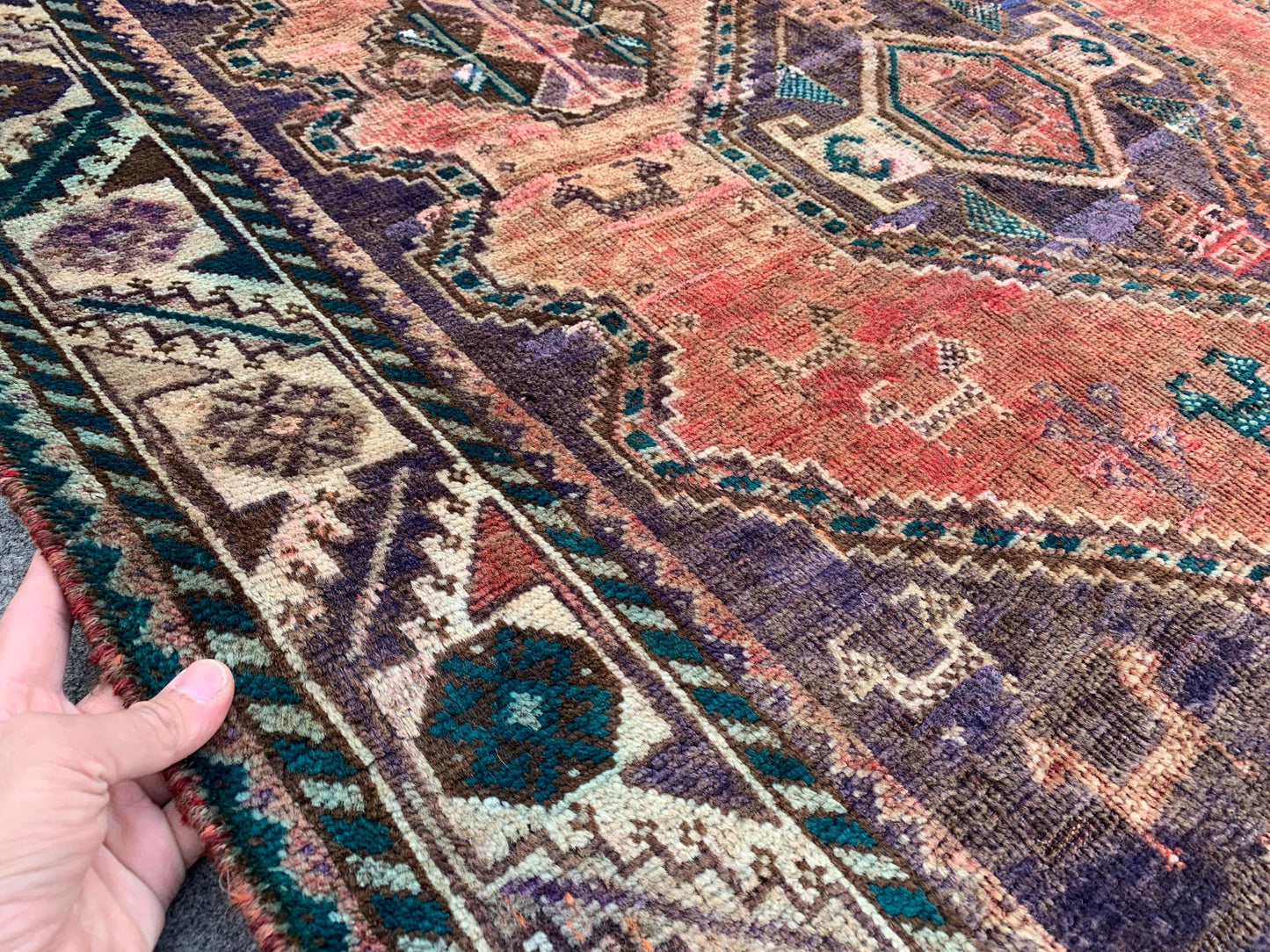 Vintage Rug 4x6 Ft Caucasian design Rug, Afghan Handmade Rug, Low Pile Rug, Oriental Wool Rug, Antique Tribal Rug, Bedroom Rug, Hallway Rug.