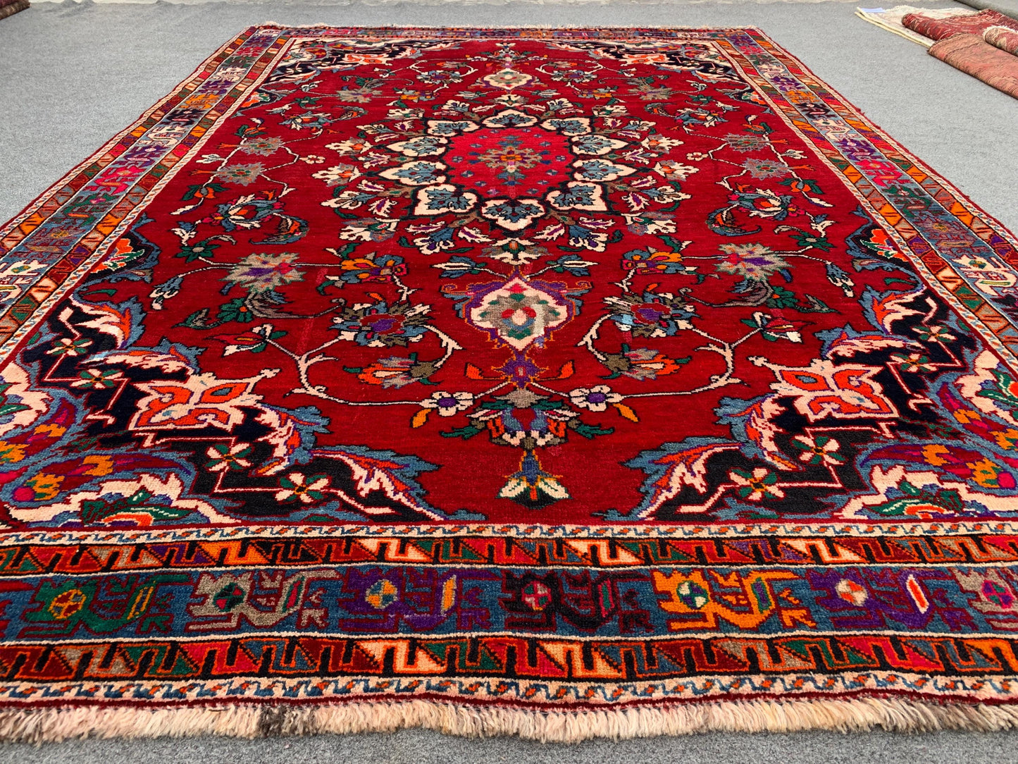 Amazing Vintage Rug 6x9 Ft Afghan Hand knotted Wool Rug, Geometric Area Rug, Oriental Tribal Rug, Best for Dining Table Rug Living Room Rug.