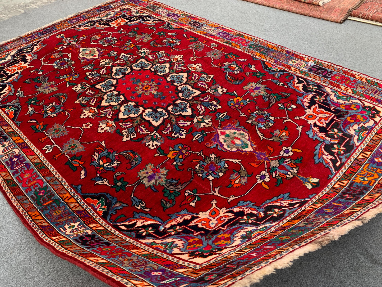 Amazing Vintage Rug 6x9 Ft Afghan Hand knotted Wool Rug, Geometric Area Rug, Oriental Tribal Rug, Best for Dining Table Rug Living Room Rug.