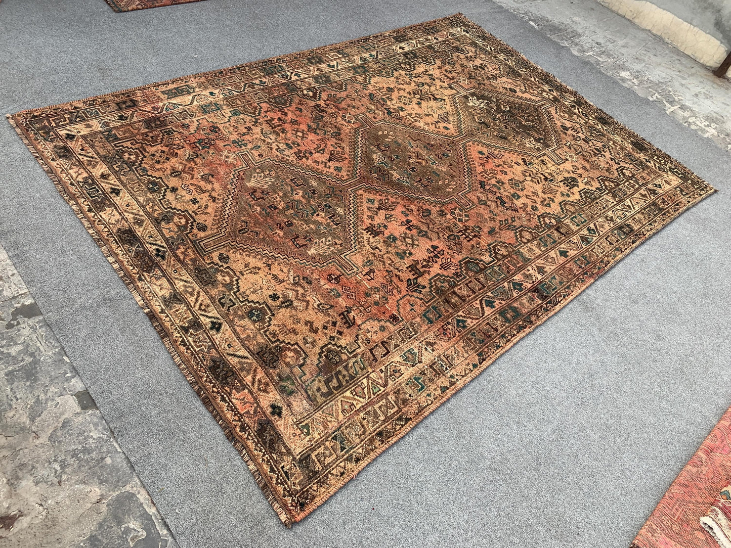 6x9 Ft Vintage Afghan Rug, Hand knotted Wool Rug, Caucasian design Rug, Antique Oriental Rug, Tribal Rug, Dining Table Rug, Living Room Rug.