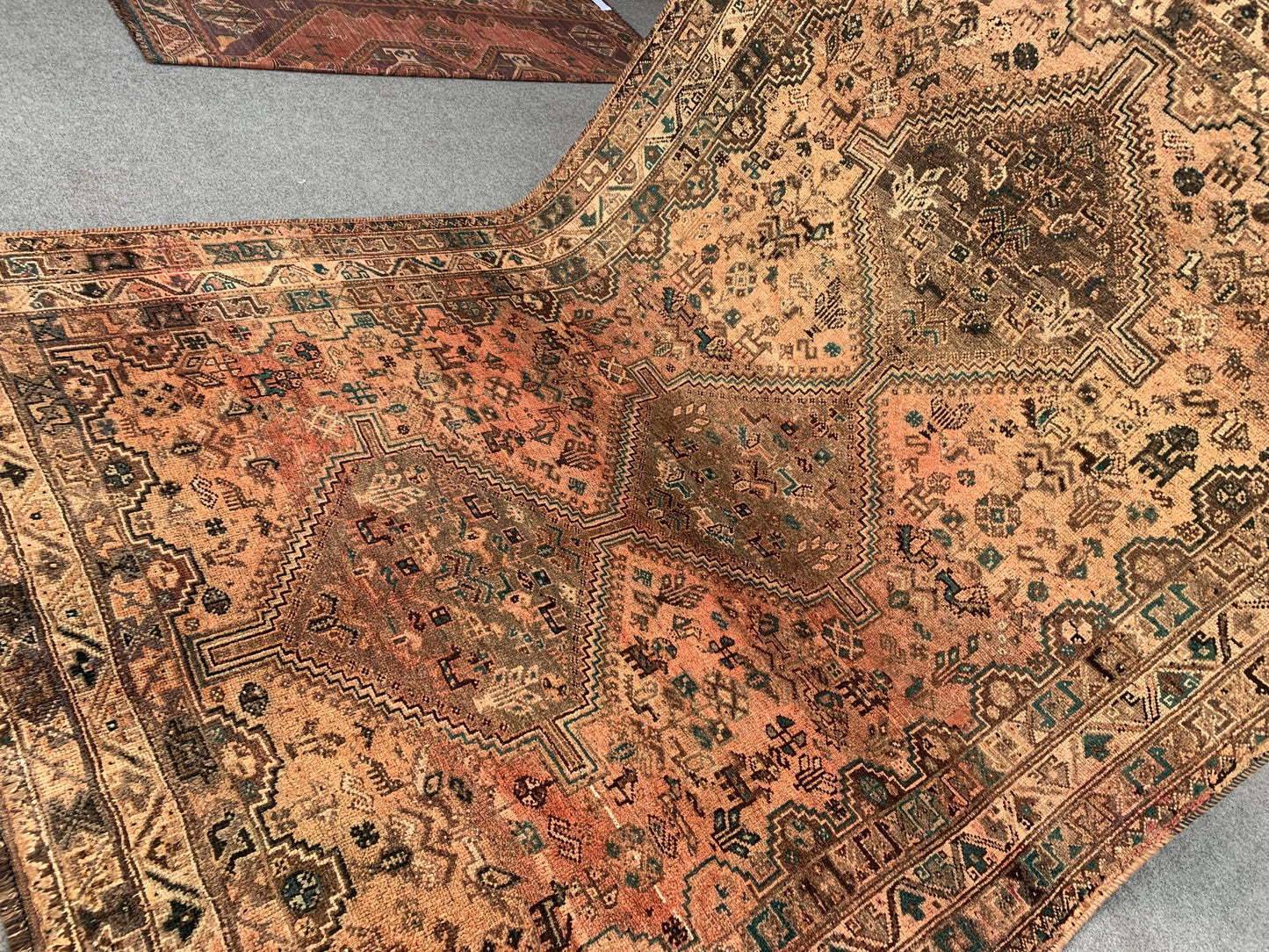 6x9 Ft Vintage Afghan Rug, Hand knotted Wool Rug, Caucasian design Rug, Antique Oriental Rug, Tribal Rug, Dining Table Rug, Living Room Rug.
