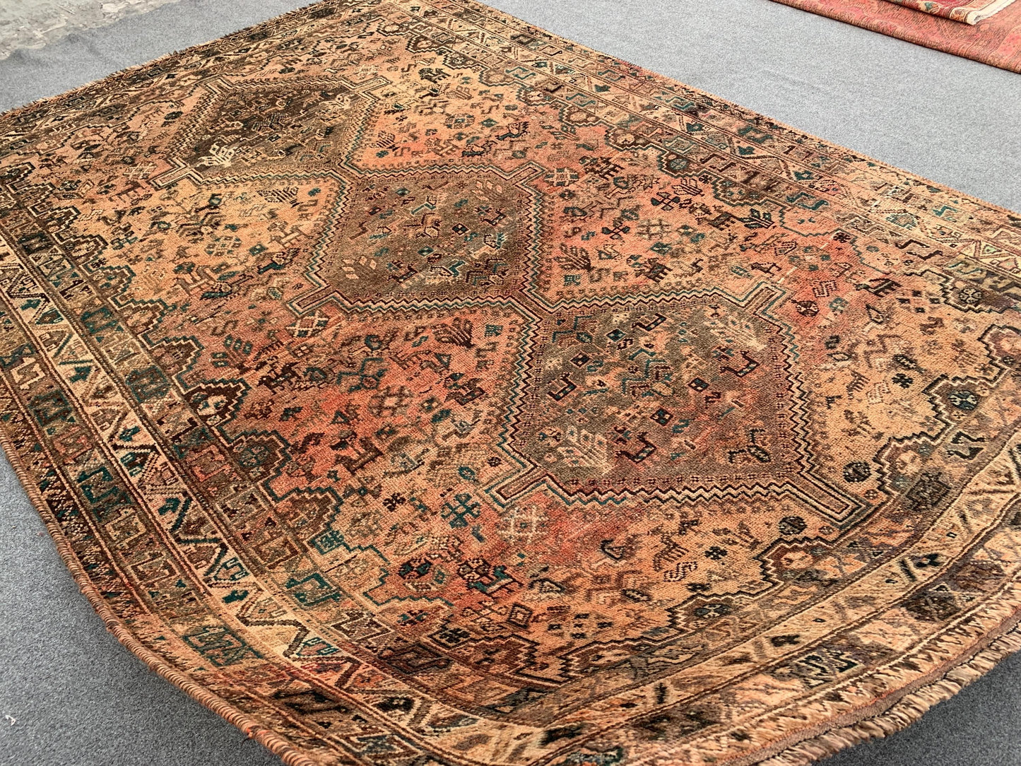6x9 Ft Vintage Afghan Rug, Hand knotted Wool Rug, Caucasian design Rug, Antique Oriental Rug, Tribal Rug, Dining Table Rug, Living Room Rug.