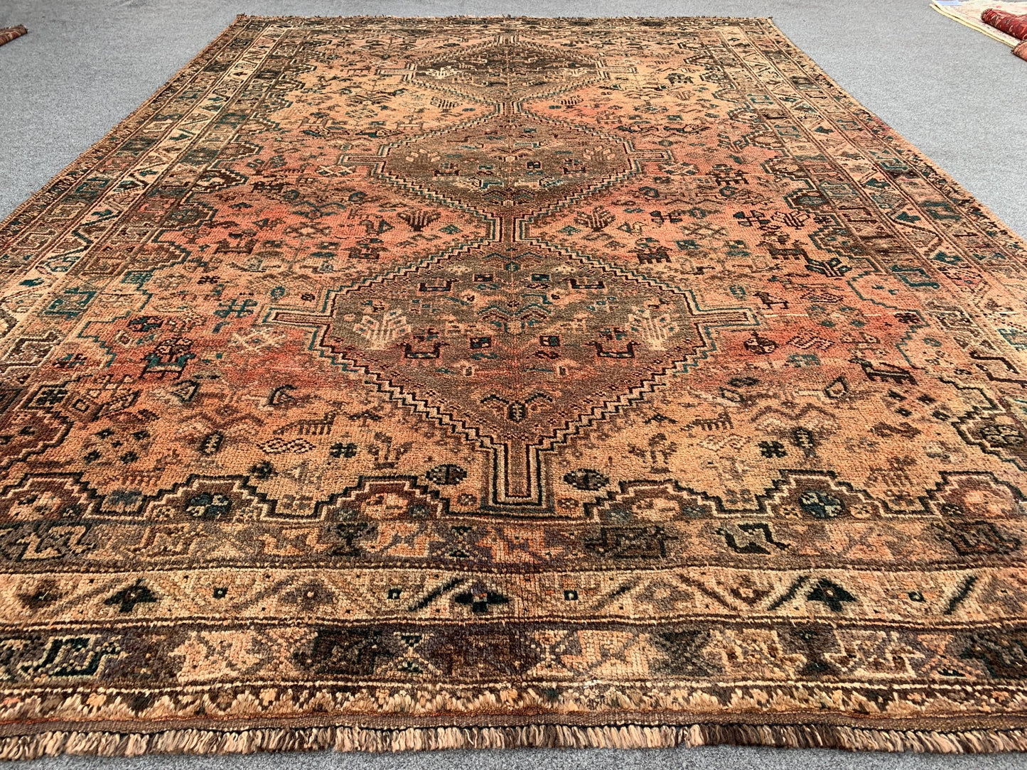 6x9 Ft Vintage Afghan Rug, Hand knotted Wool Rug, Caucasian design Rug, Antique Oriental Rug, Tribal Rug, Dining Table Rug, Living Room Rug.