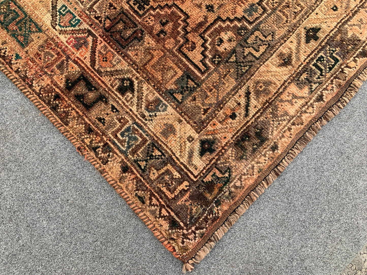 6x9 Ft Vintage Afghan Rug, Hand knotted Wool Rug, Caucasian design Rug, Antique Oriental Rug, Tribal Rug, Dining Table Rug, Living Room Rug.