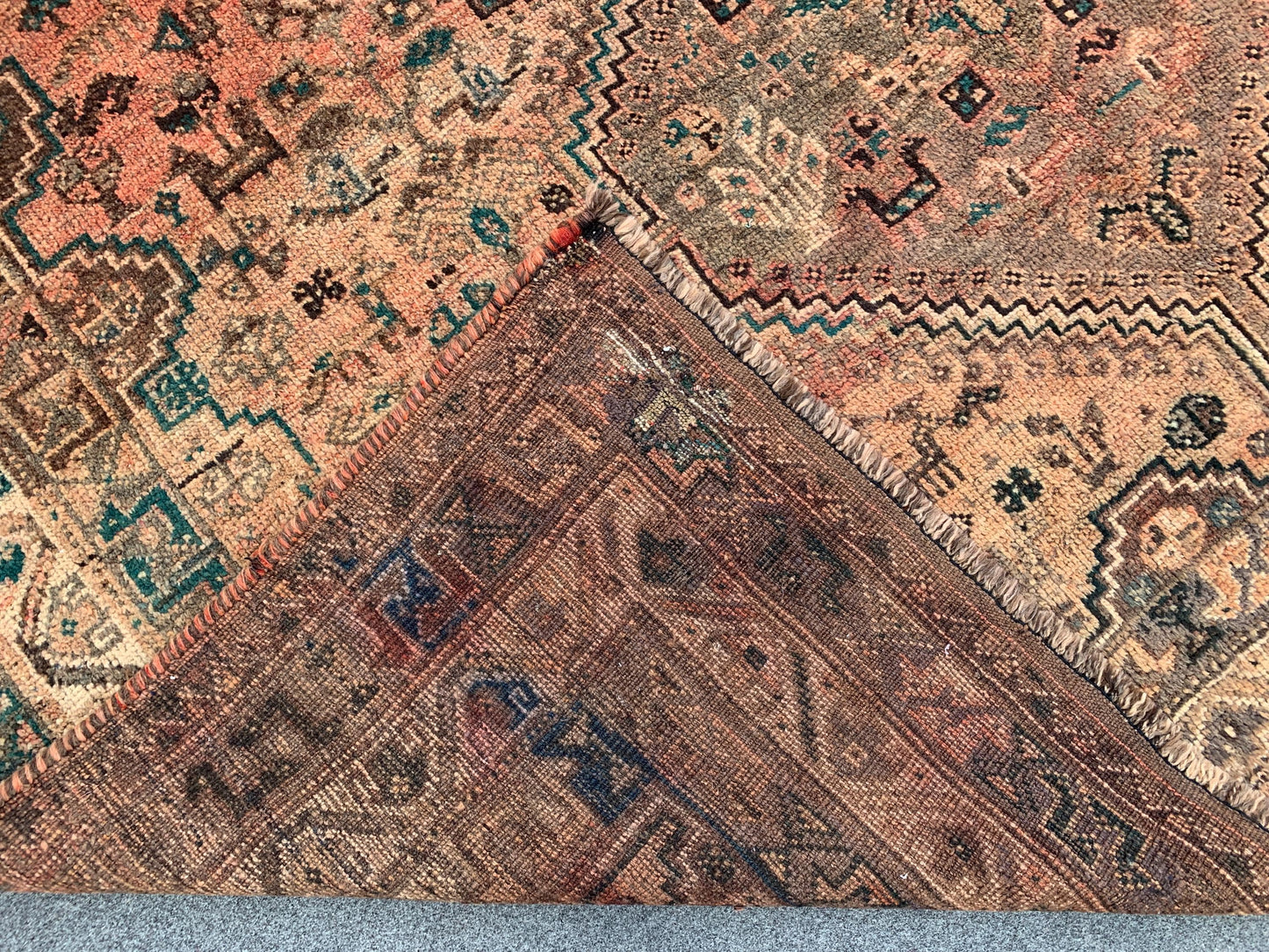 6x9 Ft Vintage Afghan Rug, Hand knotted Wool Rug, Caucasian design Rug, Antique Oriental Rug, Tribal Rug, Dining Table Rug, Living Room Rug.