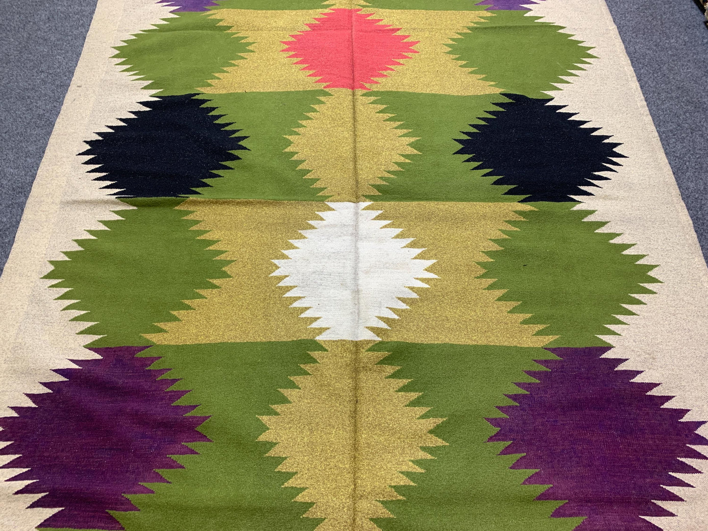 6x9 Ft Vintage Soumak kilim Rug, Afghan Handmade kilim Rug, Geometric Area Rug, Oriental Wool Rug, Home Decor Rug, Bedroom Living Room Rug.