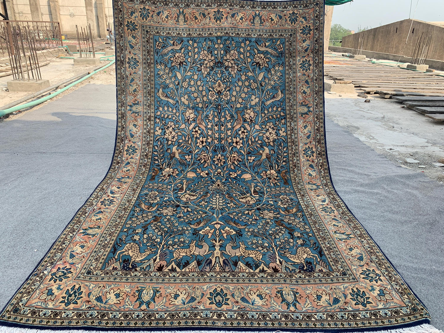 Amazing Pictorial Animal Rug, 5x8 Ft Natural Hand knotted Afghan Rug, Oriental Wool Rug, High Quality Rug, Home Decor Rug, Living Room Rug.
