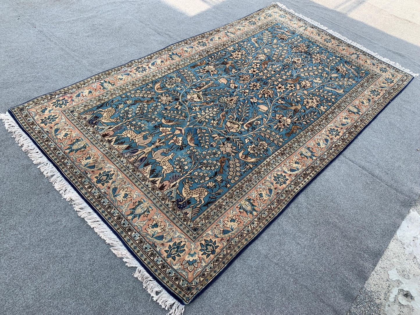Amazing Pictorial Animal Rug, 5x8 Ft Natural Hand knotted Afghan Rug, Oriental Wool Rug, High Quality Rug, Home Decor Rug, Living Room Rug.