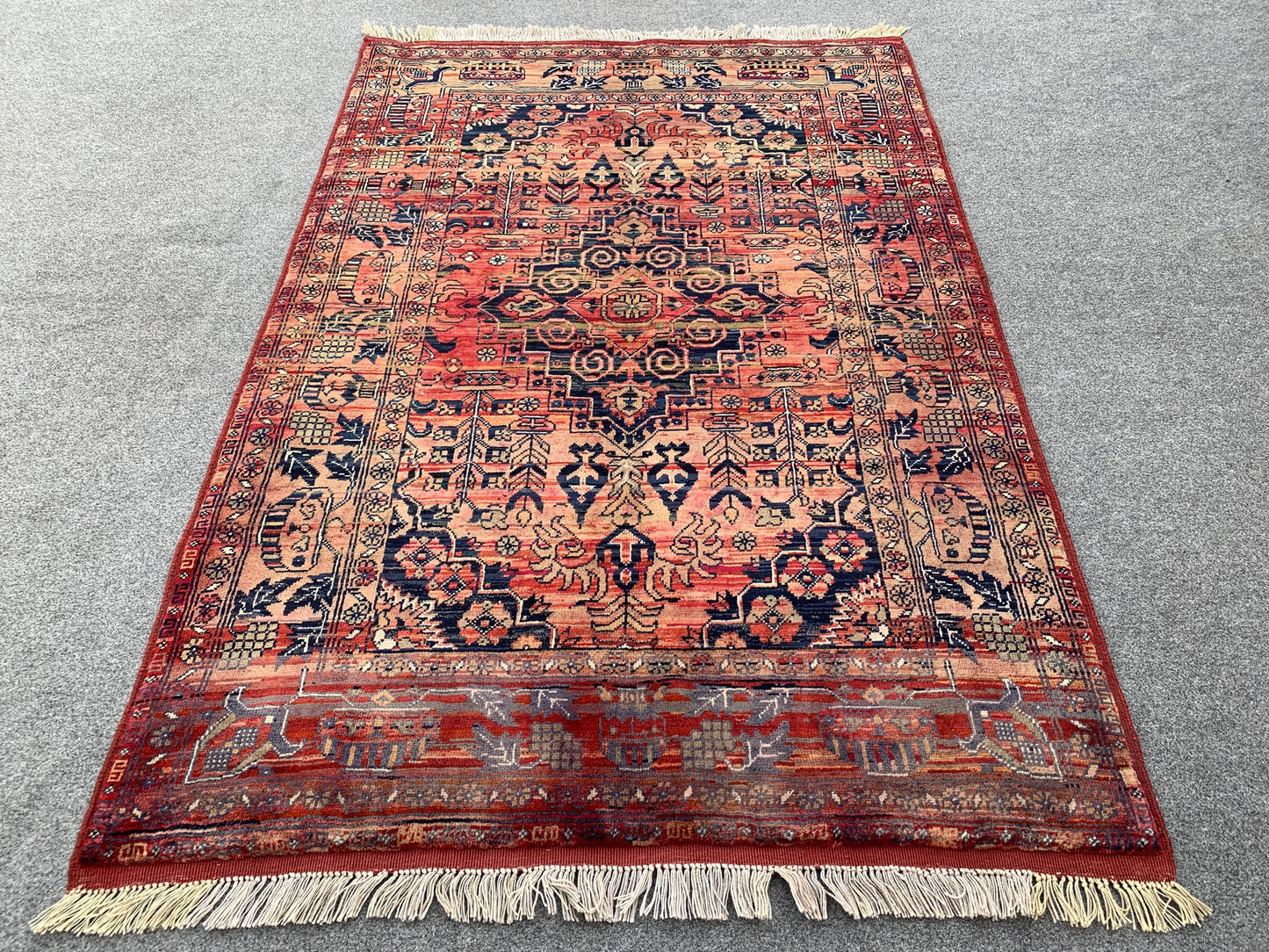 Vintage Rug, 3x5 Ft Afghan Hand Knotted Rug, Bukhara design Rug, Oriental Turkmen Rug, Good Pile Wool Rug, Best for Bedroom Living Room Rug.
