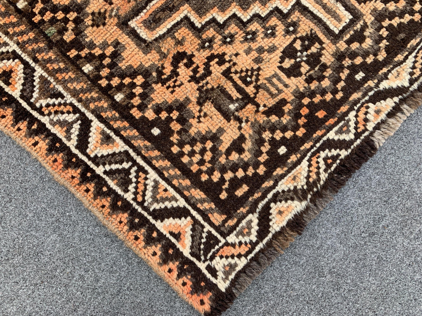 3x8 Ft Runner Antique Rug, Caucasian Runner Rug, Afghan Hand knotted Wool Rug, Vintage Oriental Rug, Turkmen Tribal Rug, Hallway Runner Rug.