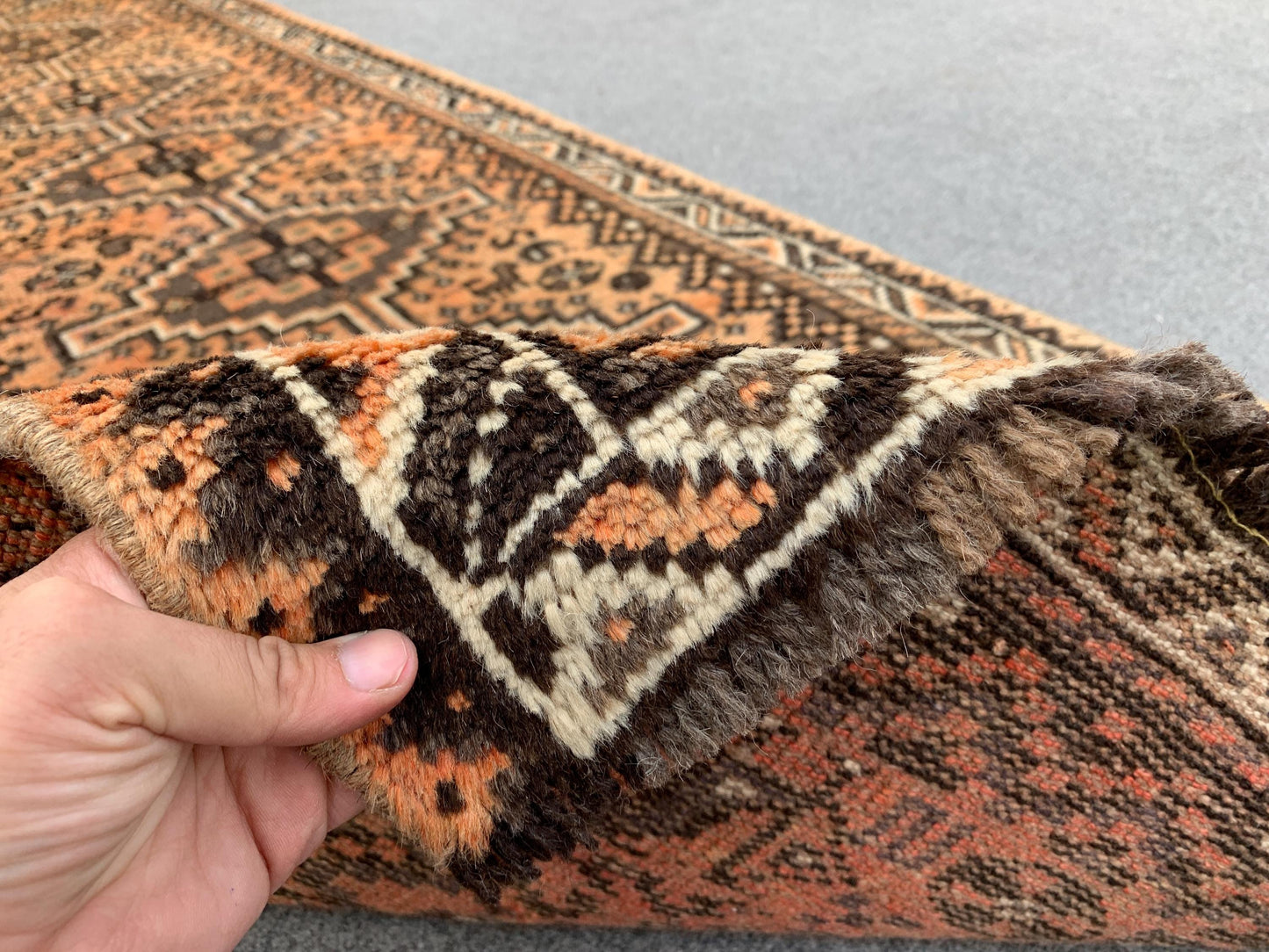 3x8 Ft Runner Antique Rug, Caucasian Runner Rug, Afghan Hand knotted Wool Rug, Vintage Oriental Rug, Turkmen Tribal Rug, Hallway Runner Rug.