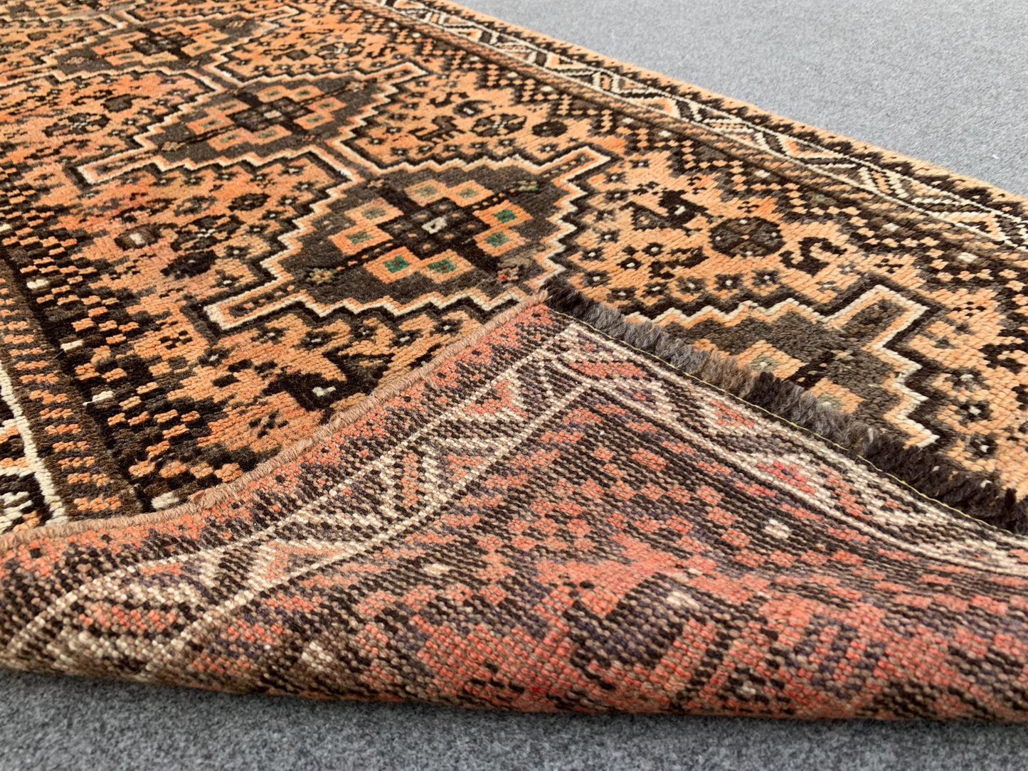 3x8 Ft Runner Antique Rug, Caucasian Runner Rug, Afghan Hand knotted Wool Rug, Vintage Oriental Rug, Turkmen Tribal Rug, Hallway Runner Rug.