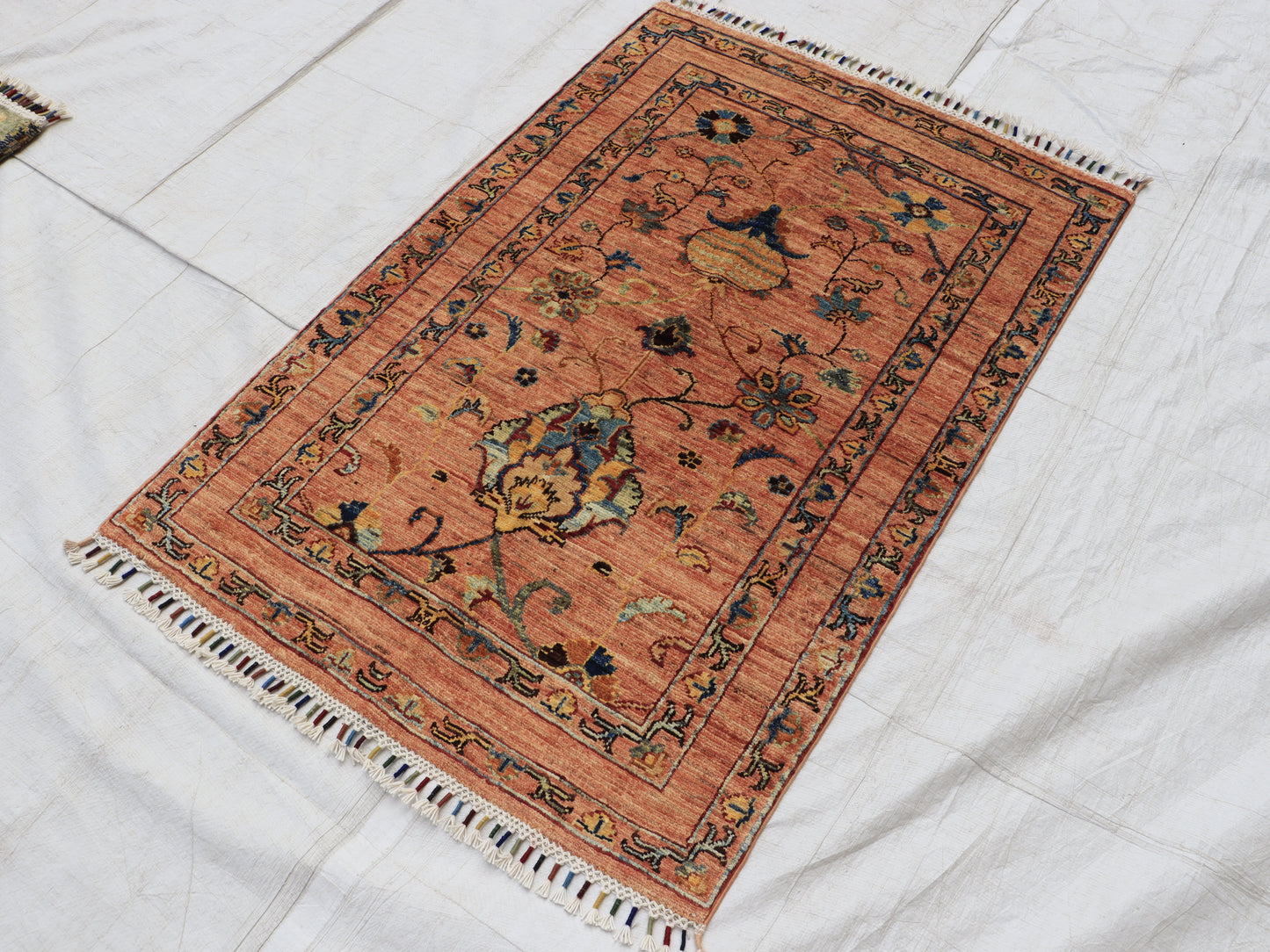 3x4 ft Orange Sultani Area Rug