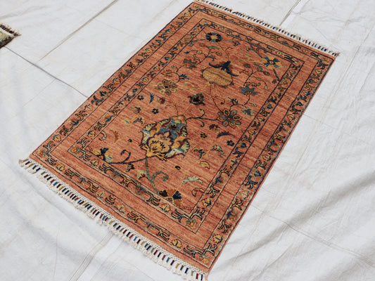 3x4 ft Orange Sultani Area Rug
