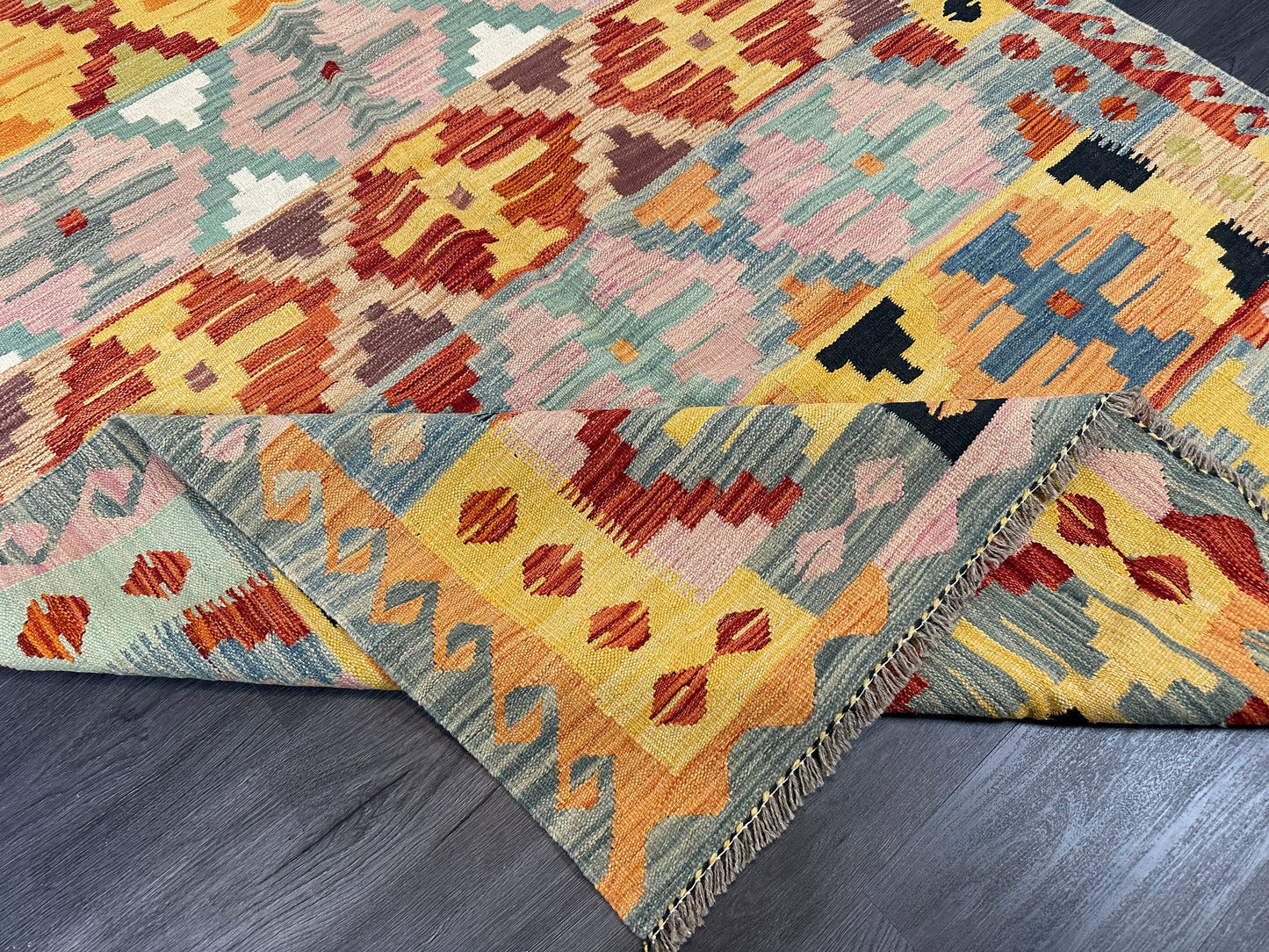 6x8 ft Multicolored Kilim Area Rug