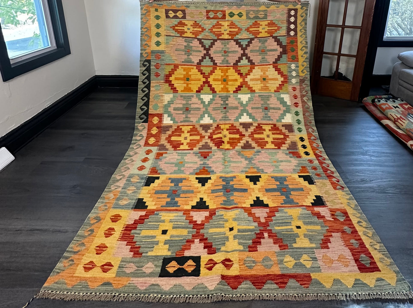 6x8 ft Multicolored Kilim Area Rug