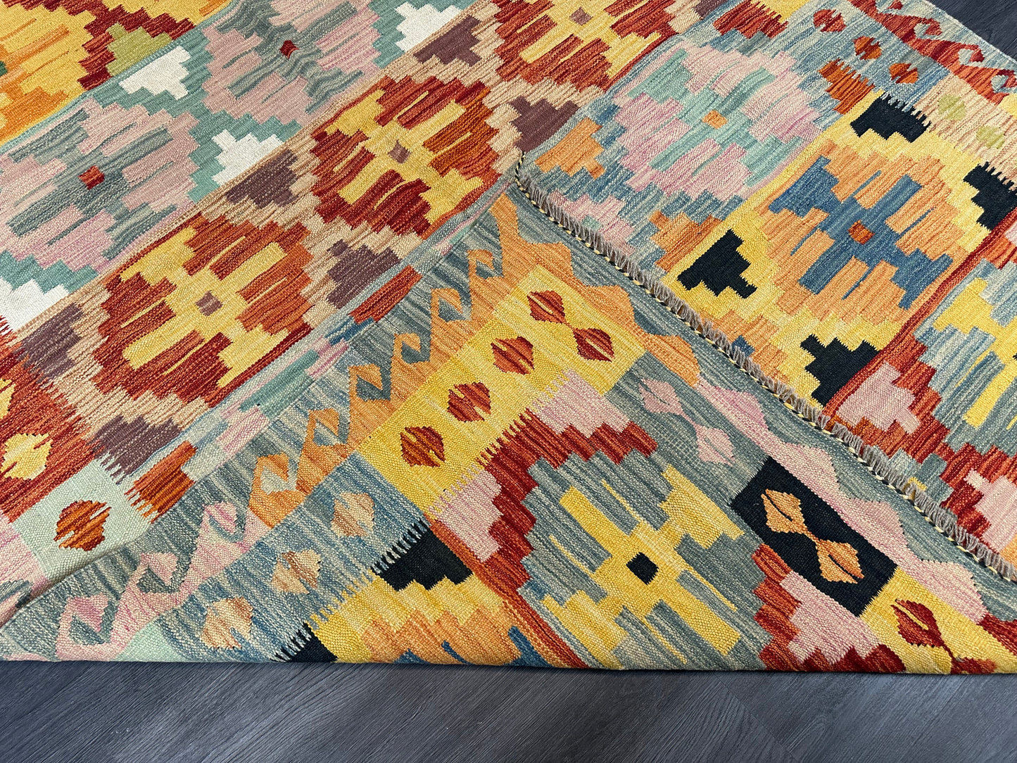 6x8 ft Multicolored Kilim Area Rug