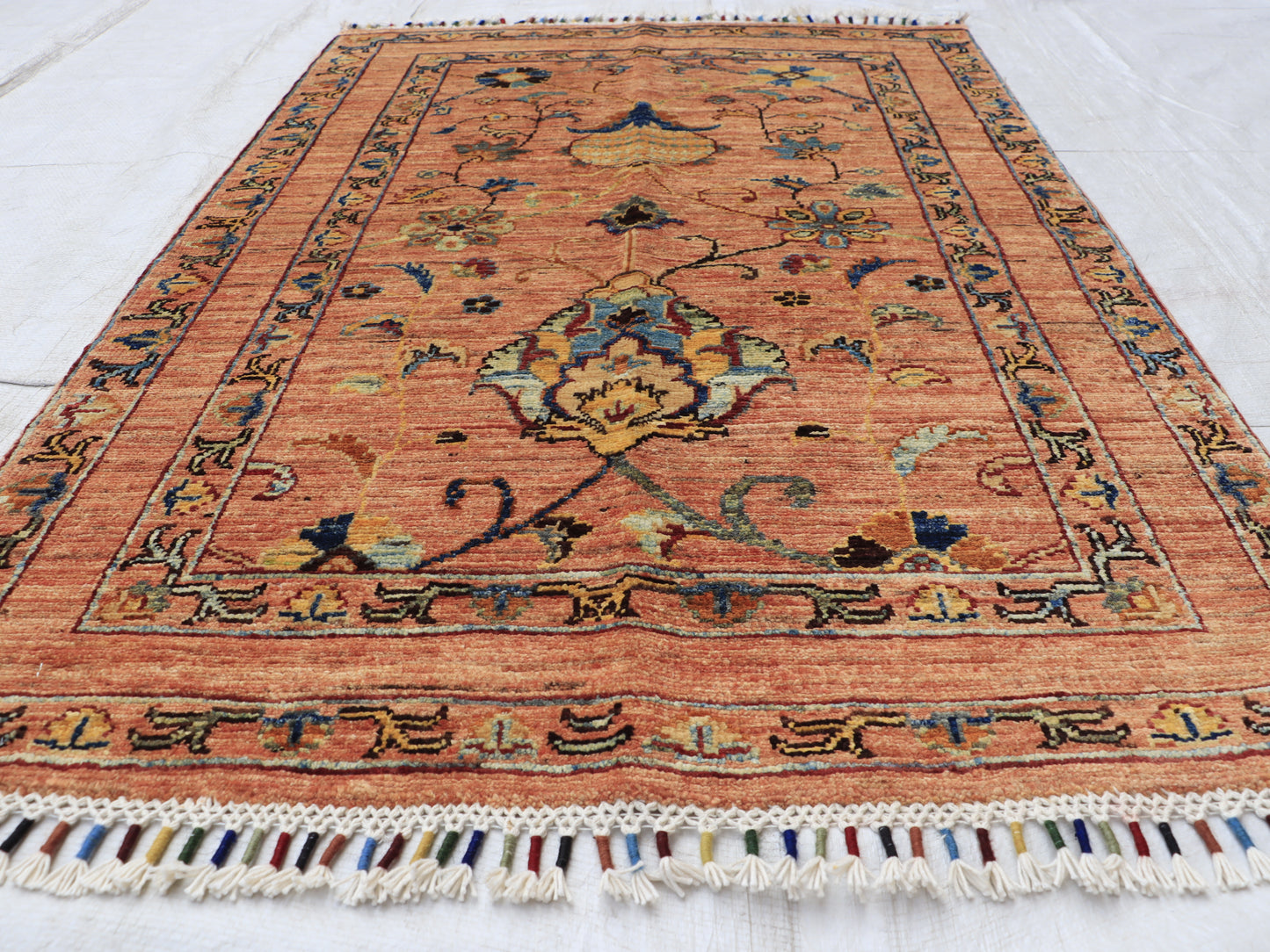 3x4 ft Orange Sultani Area Rug
