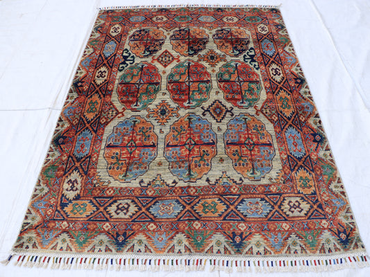 5x7 ft Multicolored Waziri Naqsha Area Rug