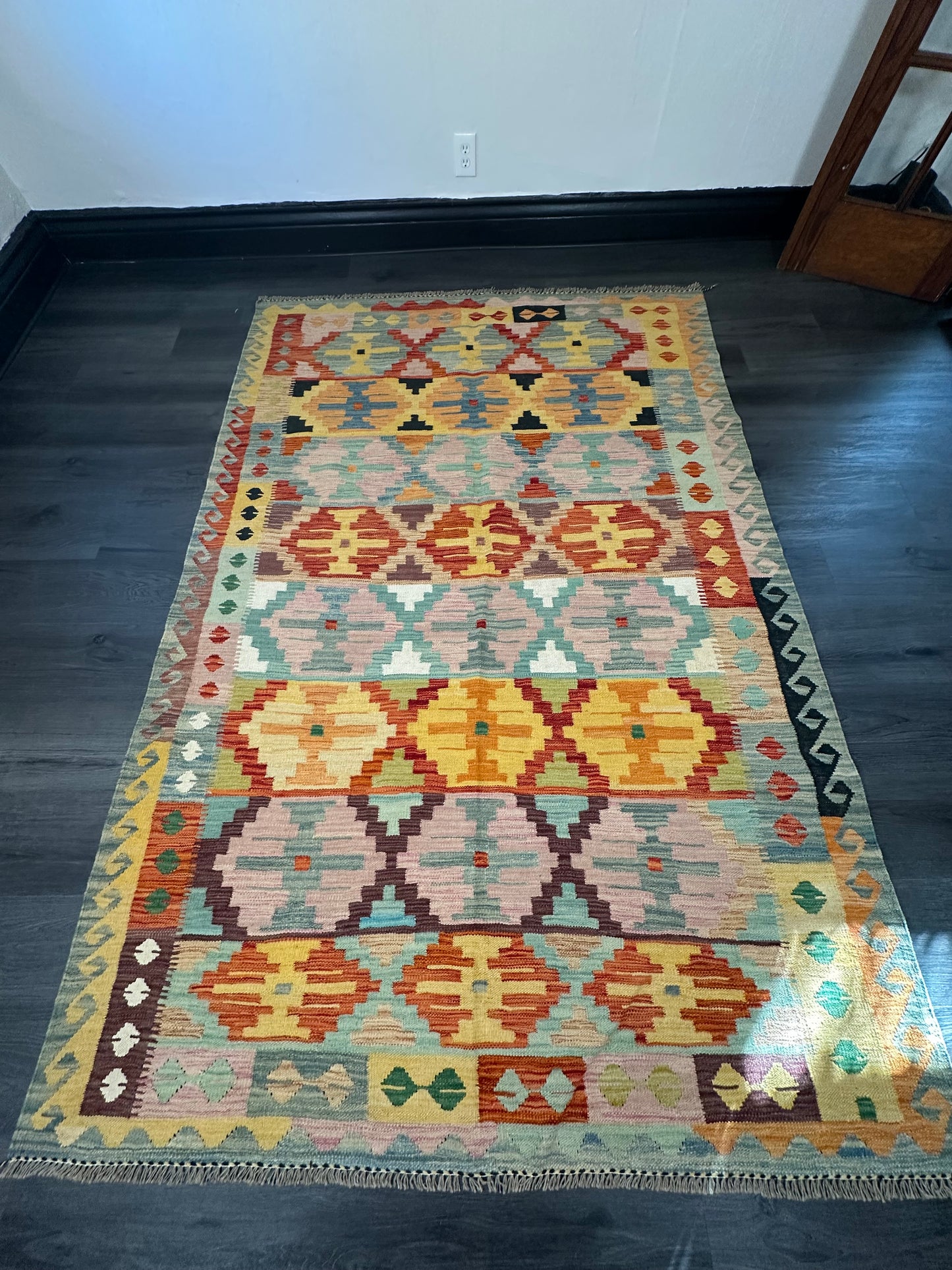 6x8 ft Multicolored Kilim Area Rug