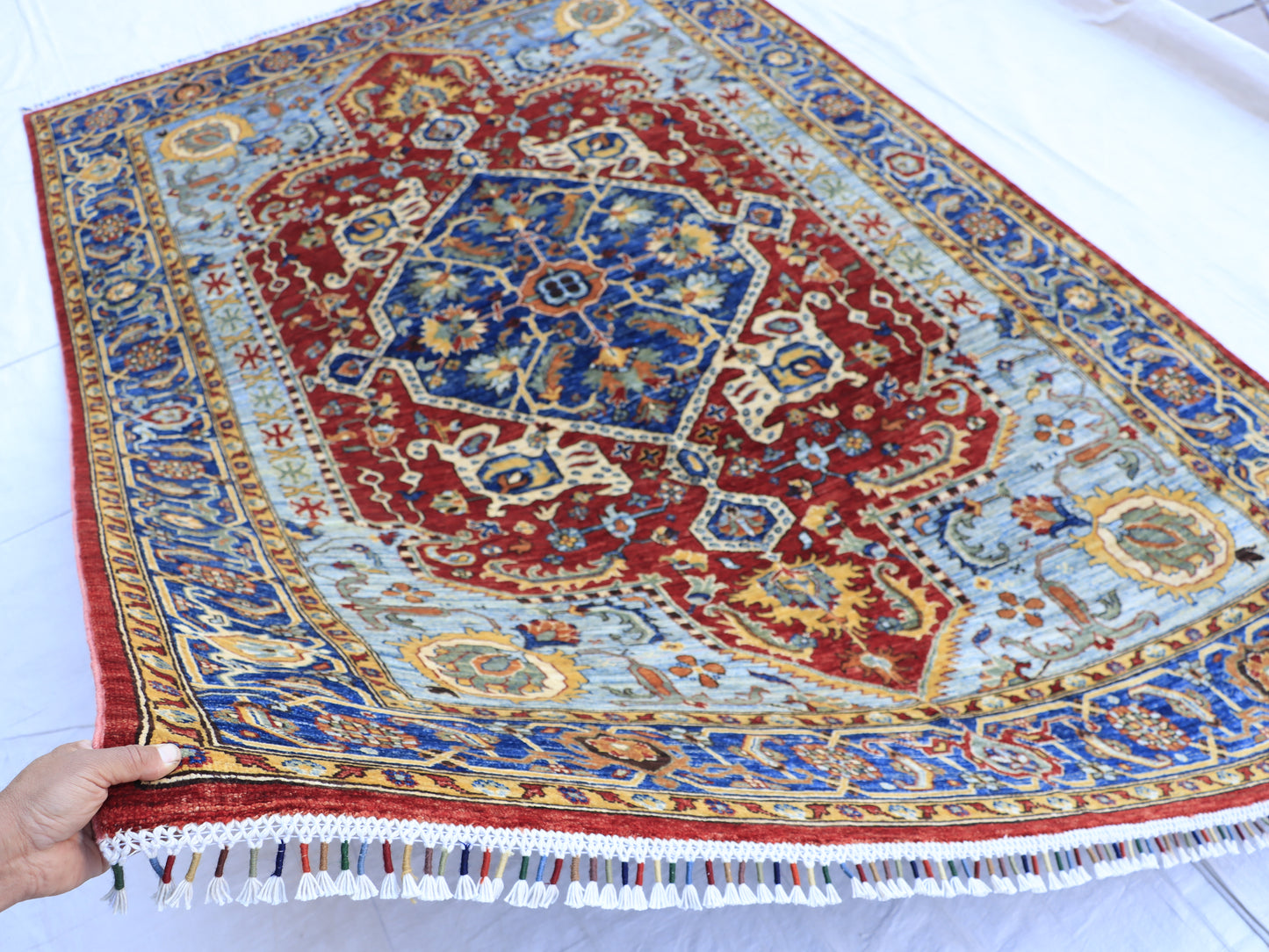 6x10 ft Blue Haris Area Rug