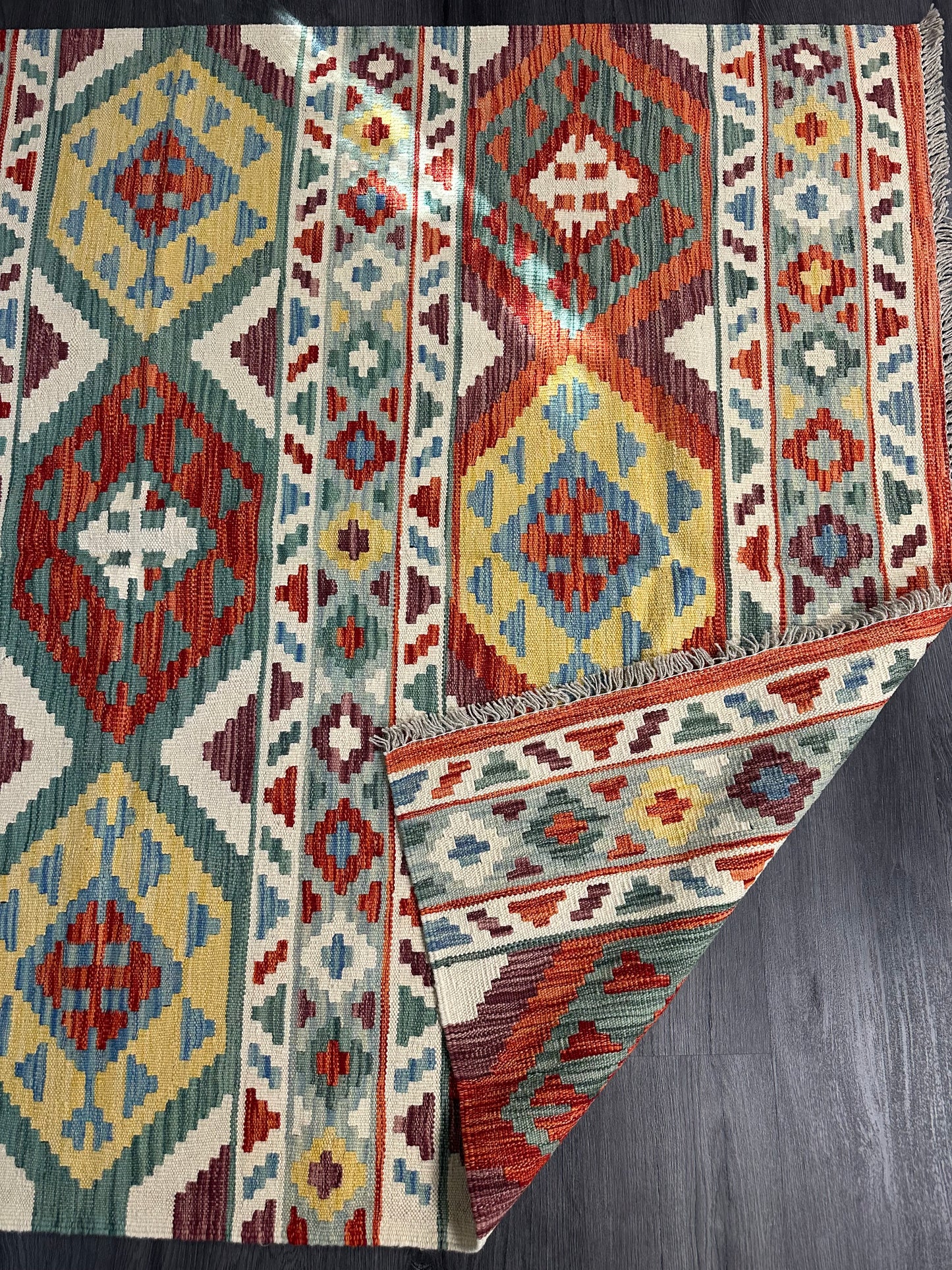 5x7 ft Multicolored Kilim Area Rug