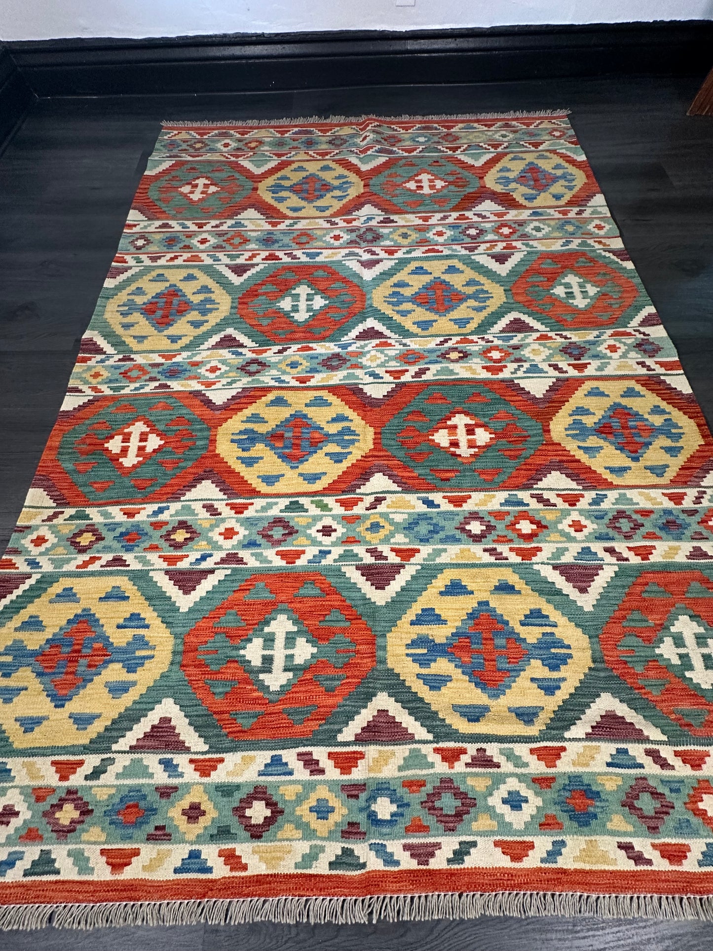 5x8 ft Multicolored Kilim Area Rug