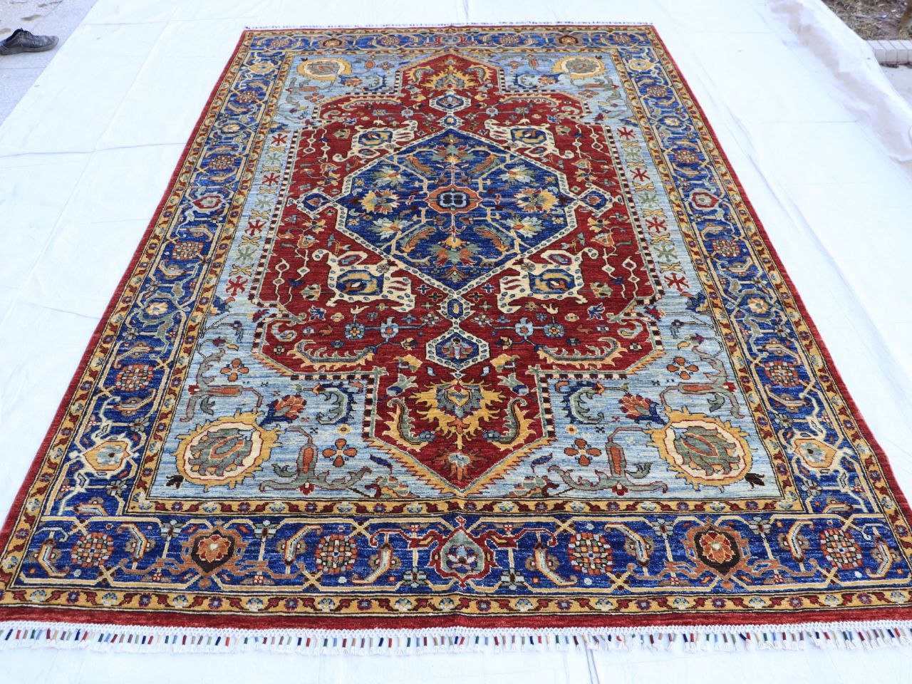 6x10 ft Blue Haris Area Rug