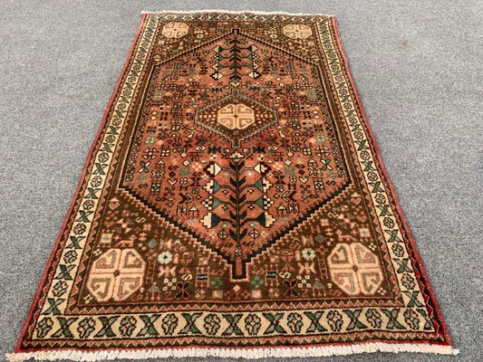 3x4 ft Vintage Oriental Antique Handmade Wool Area Rug