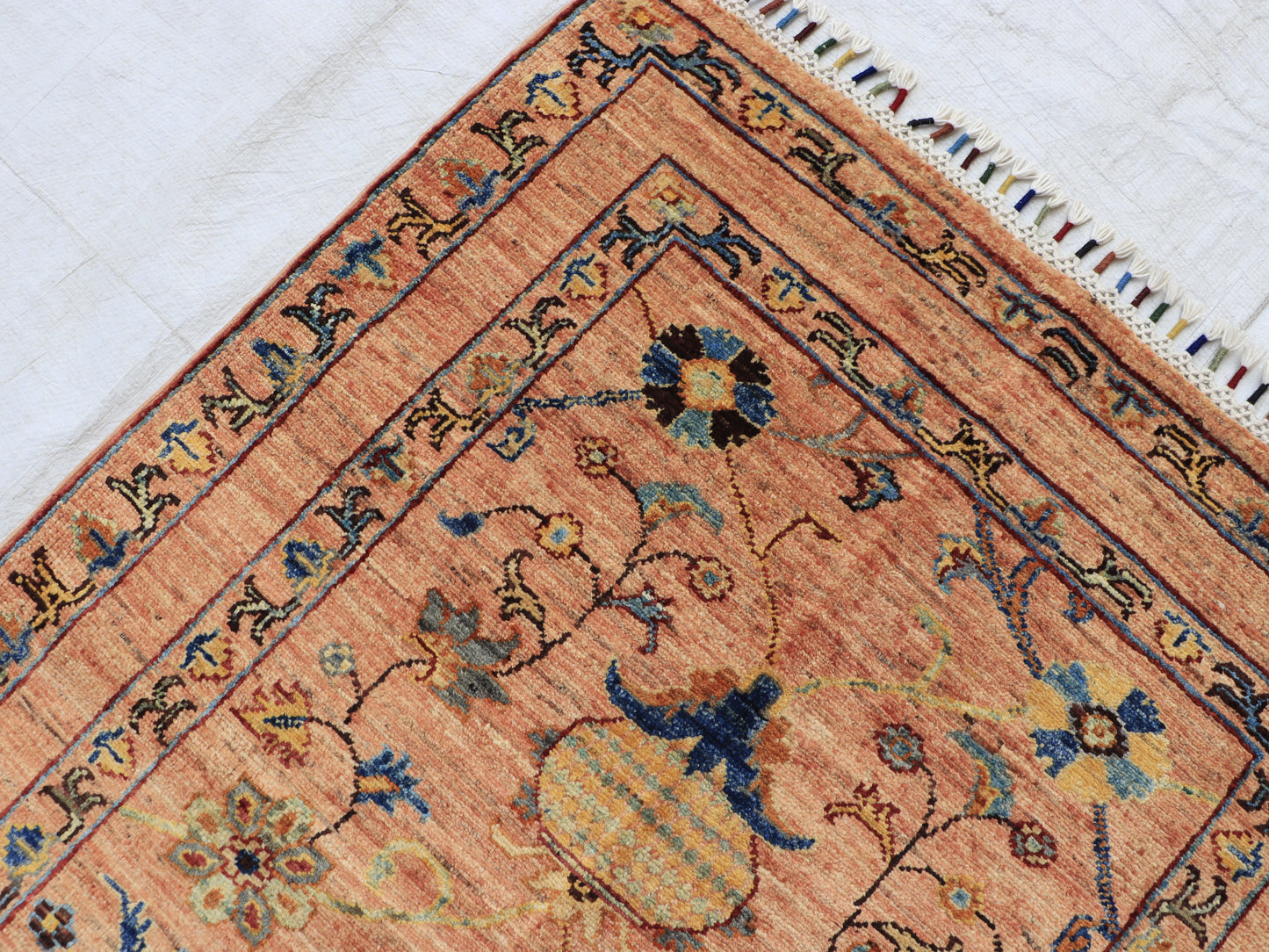 3x4 ft Orange Sultani Area Rug