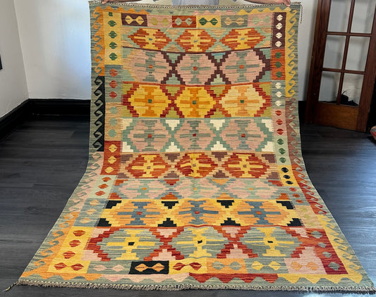 6x8 ft Multicolored Kilim Area Rug