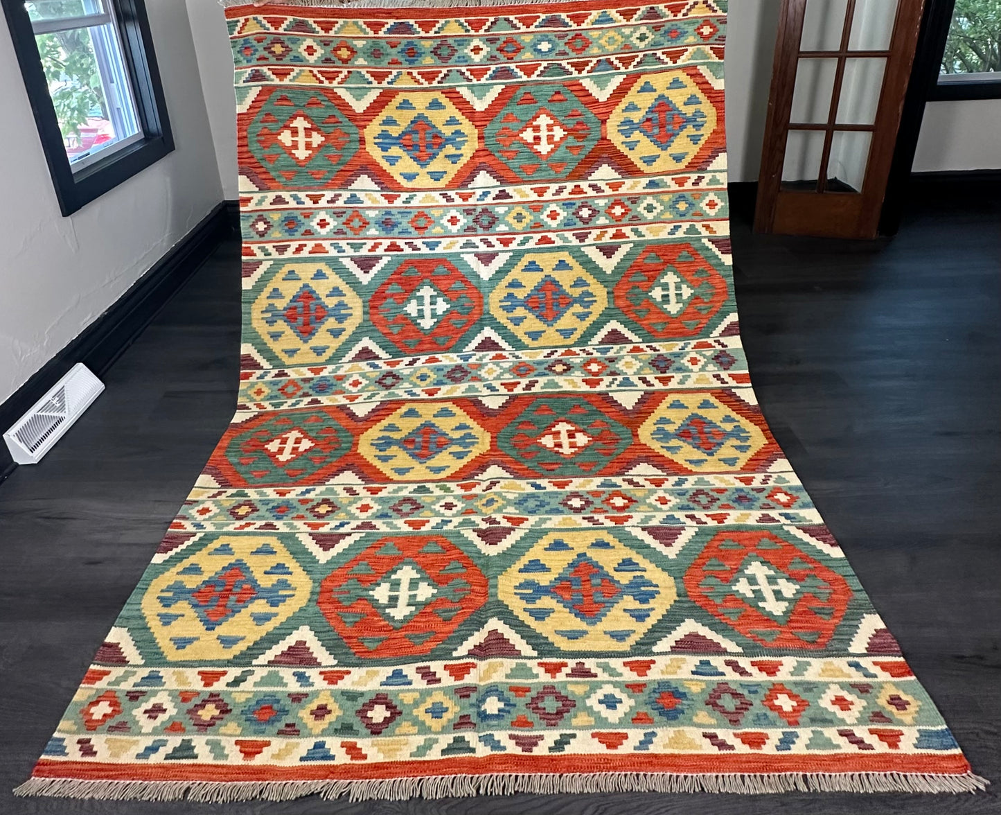 5x8 ft Multicolored Kilim Area Rug