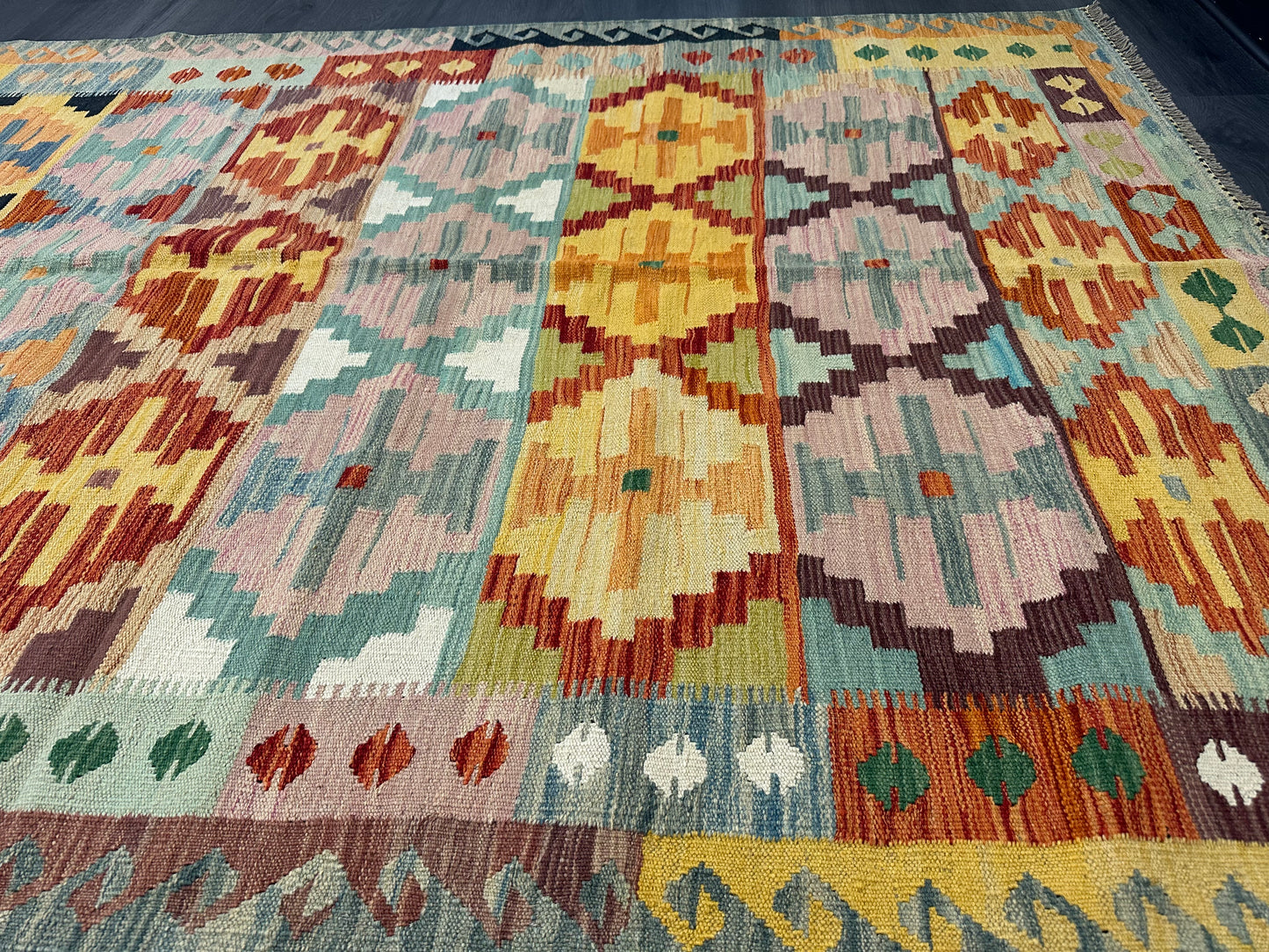 6x8 ft Multicolored Kilim Area Rug