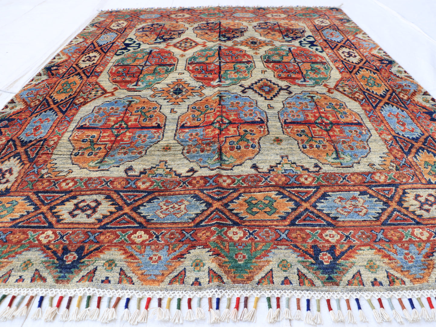 5x7 ft Multicolored Waziri Naqsha Area Rug