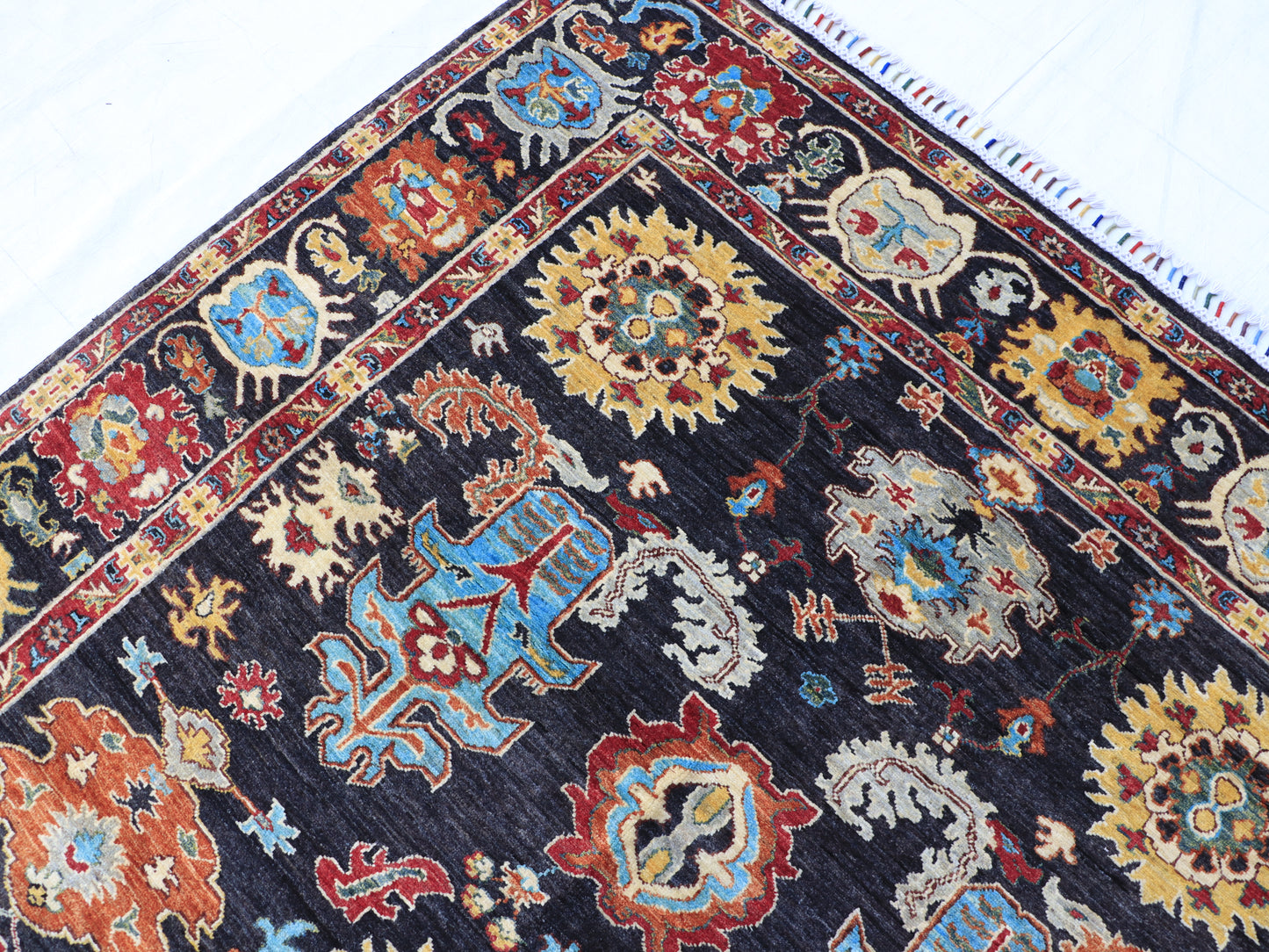 6x7 ft Black Sarapi Naqsha Area Rug