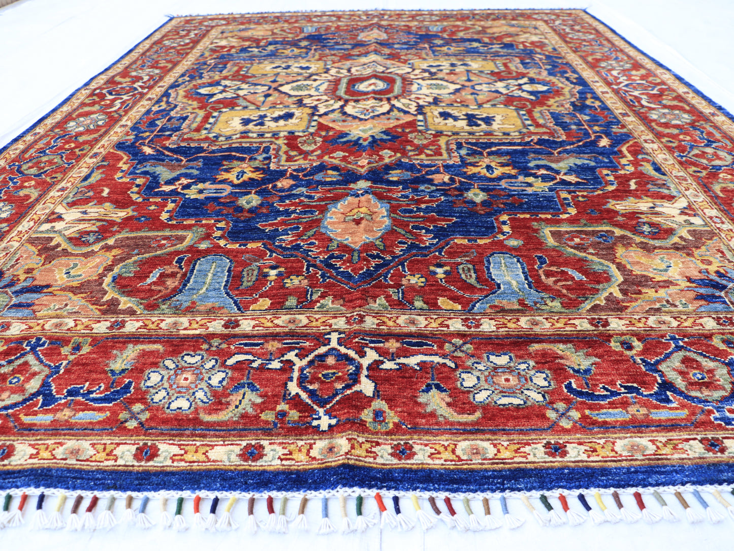 6x8 ft Red Haris Area Rug