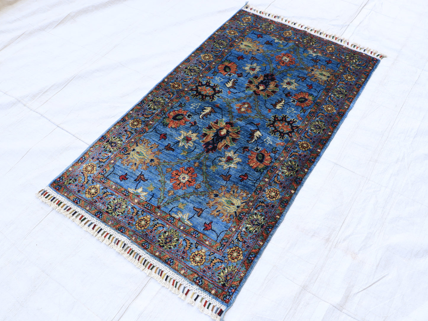 3x5 ft Blue Sarapi Area Rug