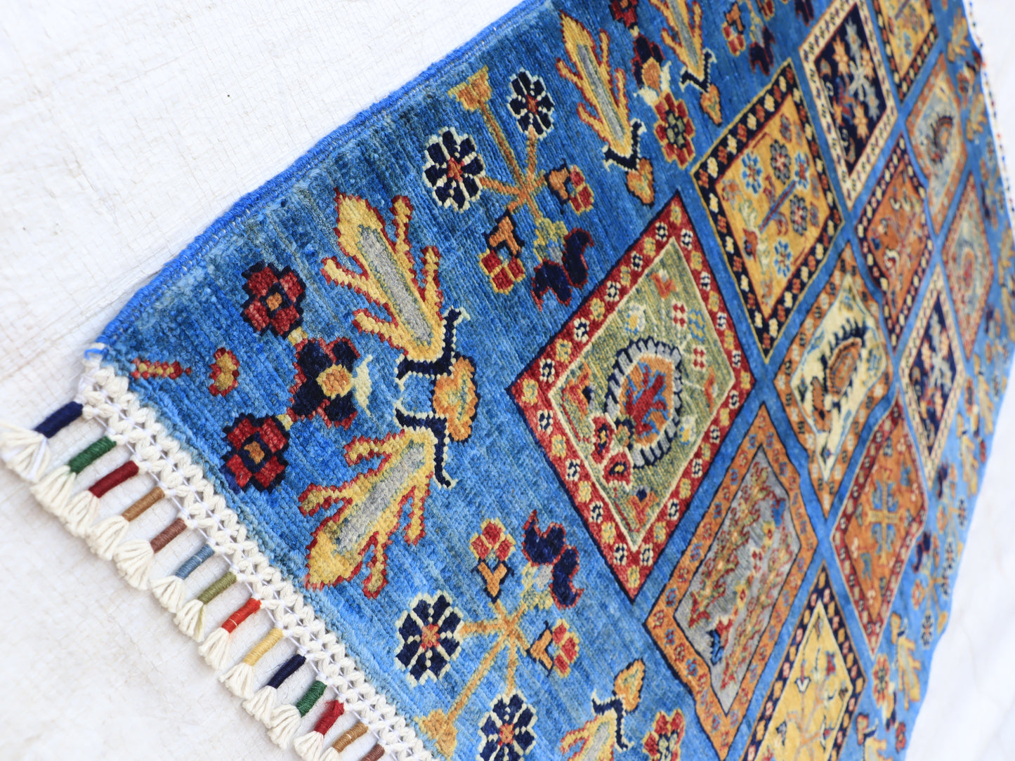 3x4 ft Blue Mirror Design Area Rug