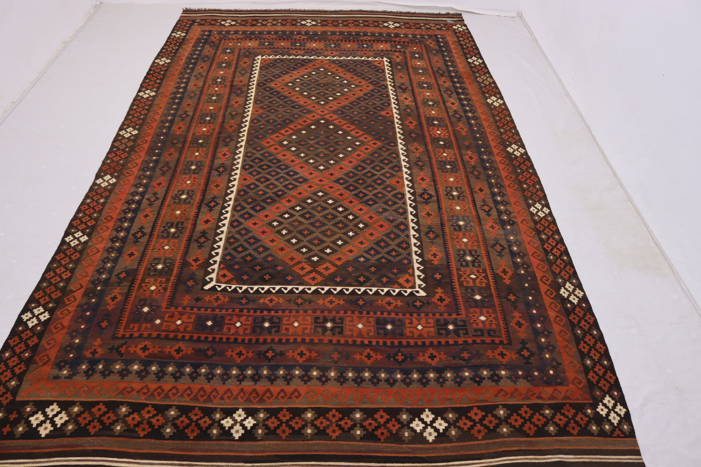 8x12 ft Antique Kilim Rug Afghan Flatweave Handmade Wool Rug/