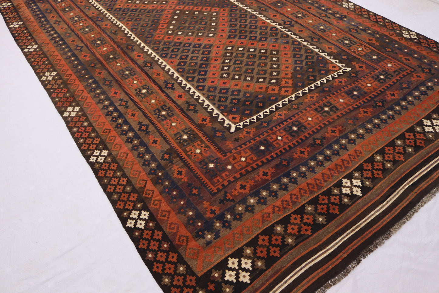 8x12 ft Antique Kilim Rug Afghan Flatweave Handmade Wool Rug/