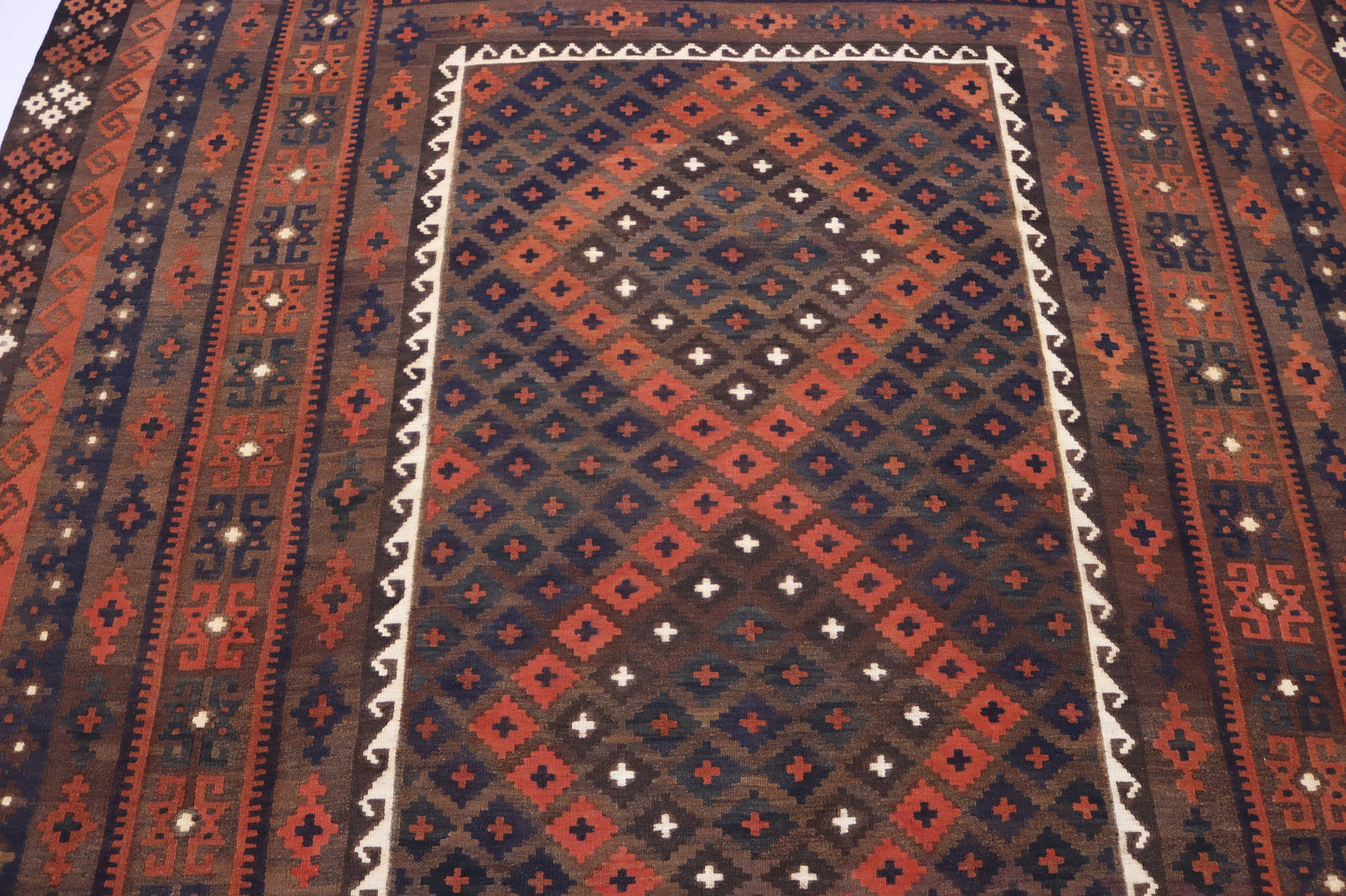 8x12 ft Antique Kilim Rug Afghan Flatweave Handmade Wool Rug/