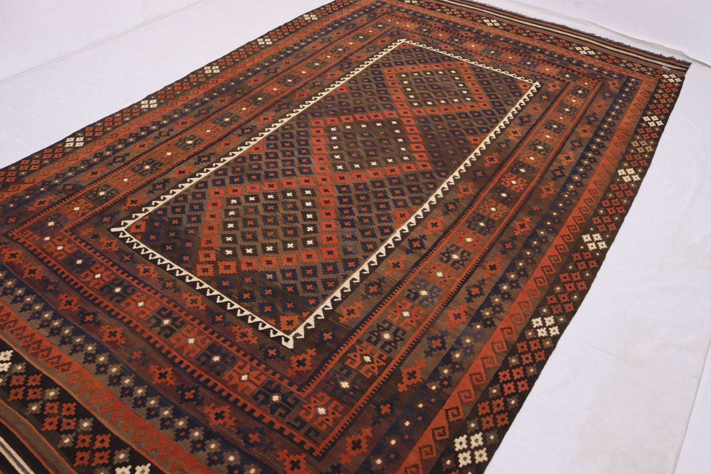 8x12 ft Antique Kilim Rug Afghan Flatweave Handmade Wool Rug/