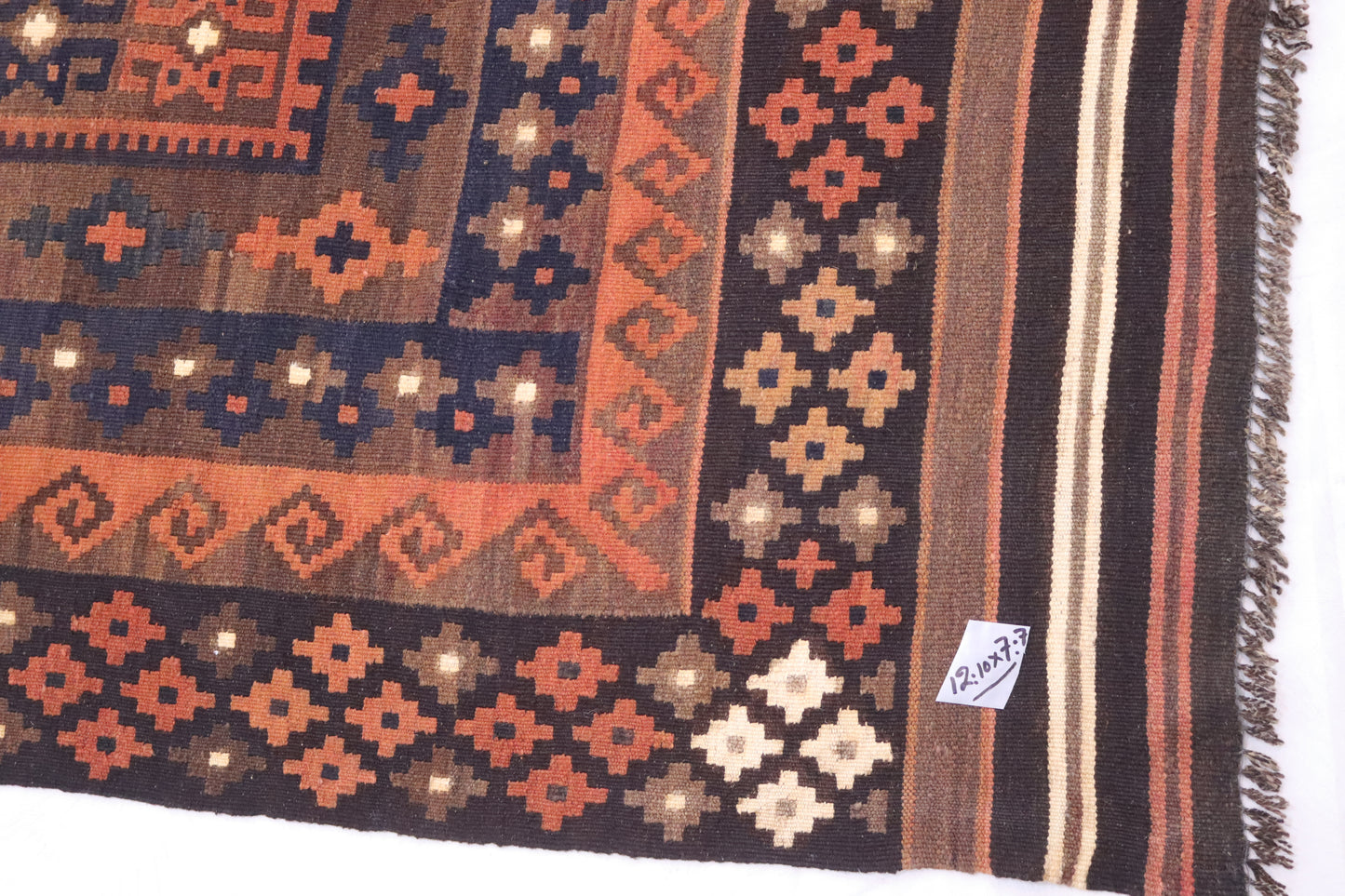 8x12 ft Antique Kilim Rug Afghan Flatweave Handmade Wool Rug/